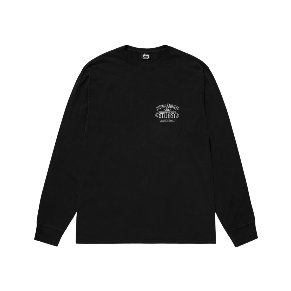 Stussy Worldwide Pigment Dyed LS T-Shirt Black 상세 이미지 2