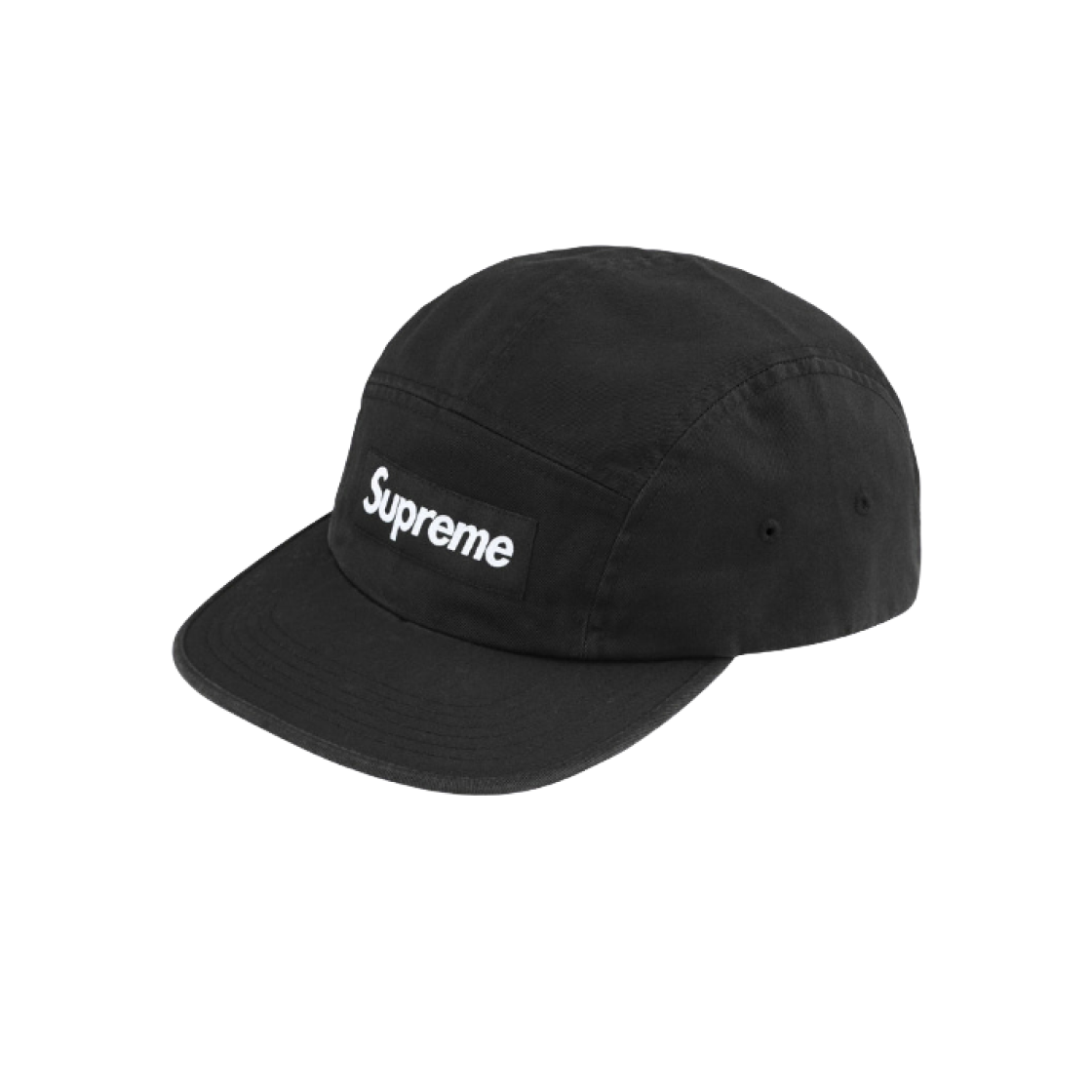 Supreme Washed Chino Twill Camp Cap Black - 24FW 상세 이미지 1