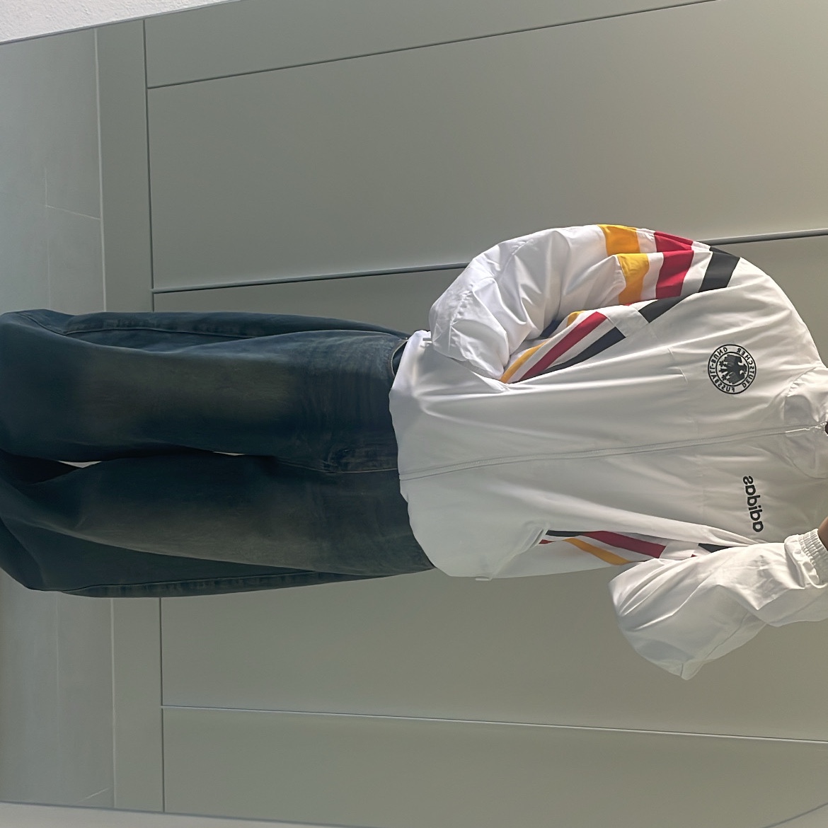 Adidas Germany 1996 Woven Track Jacket White - KR Sizing 착용 스타일