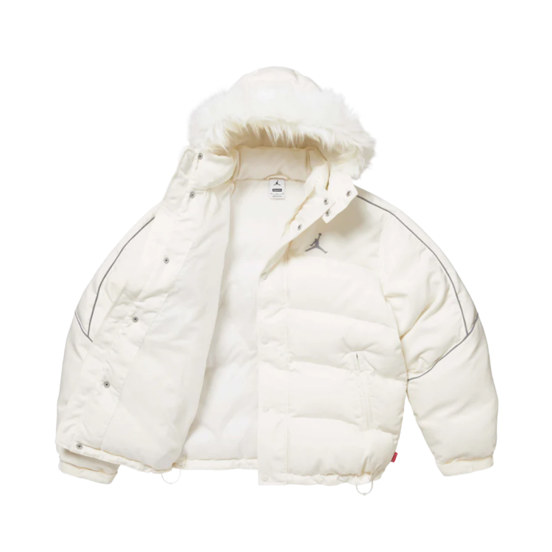 Supreme x Jordan Puffer Jacket White - 24FW 상세 이미지 4