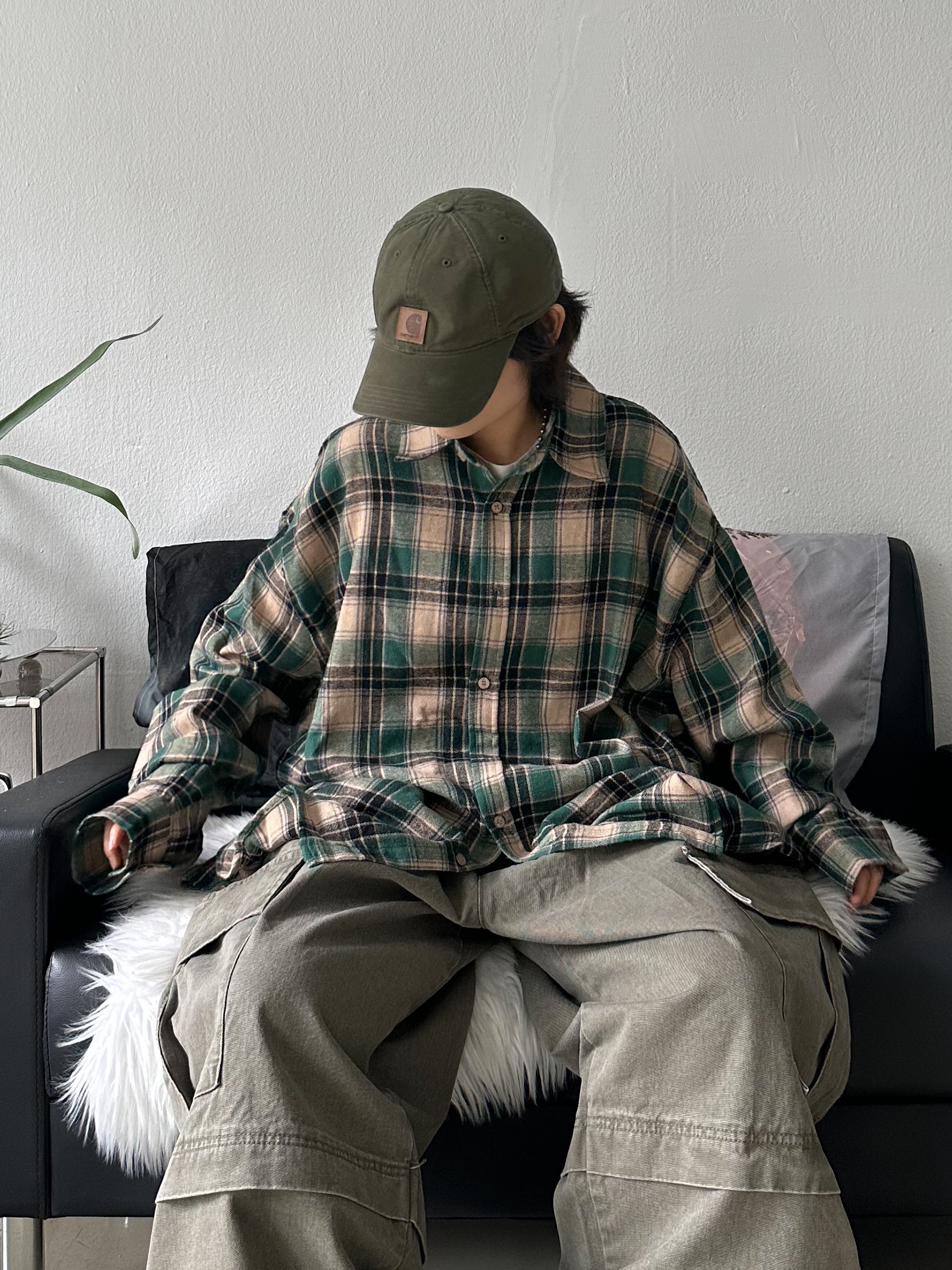 (W) Nike Air Force 1 '07 WB Flax Wheat, Carhartt Canvas Cap Army Green 착용 스타일 - 7