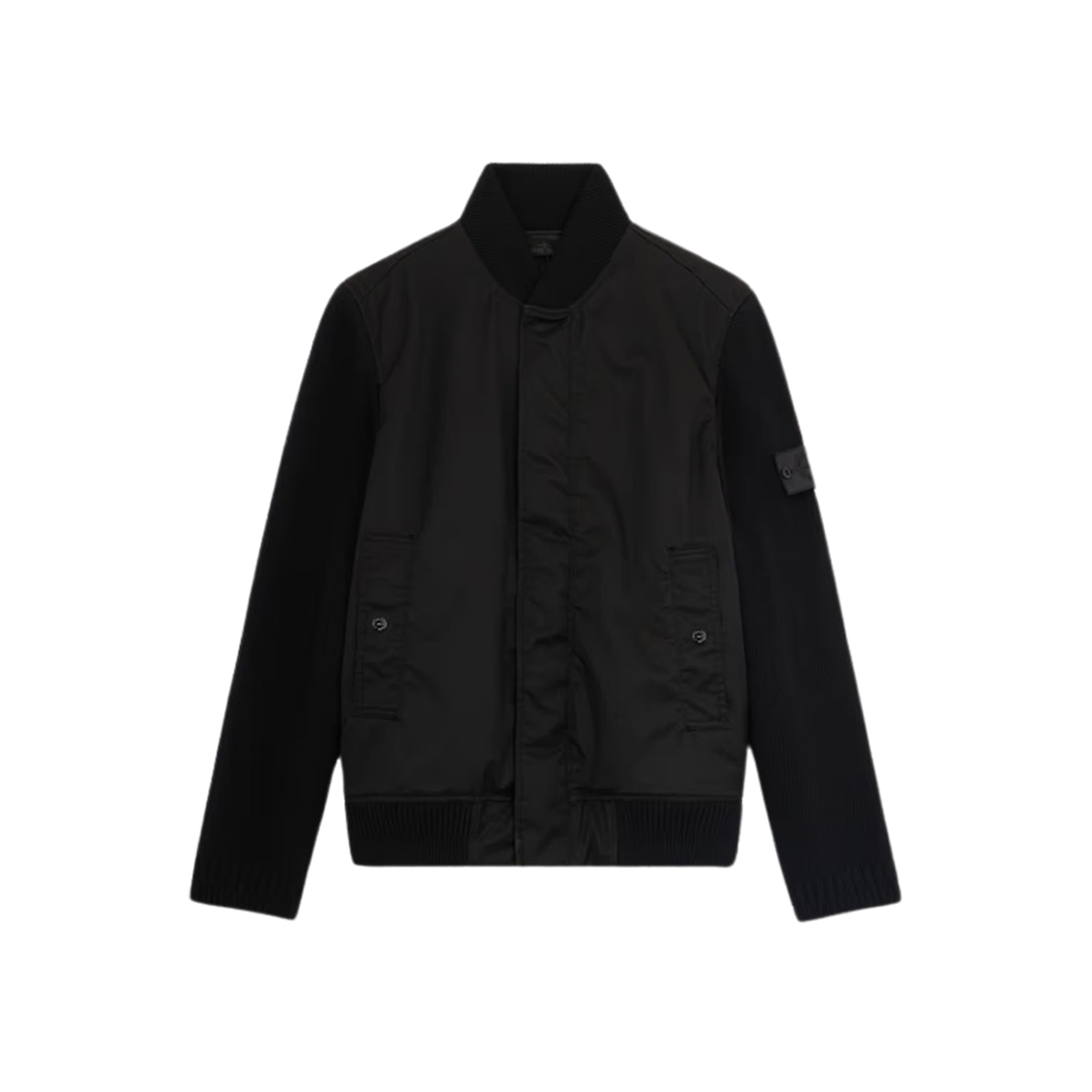 Stone Island 450F2 Ghost Performance Twill Wool TC Wind Resistant Bomber Jacket with Anti Drop Black - 24FW 상세 이미지 1