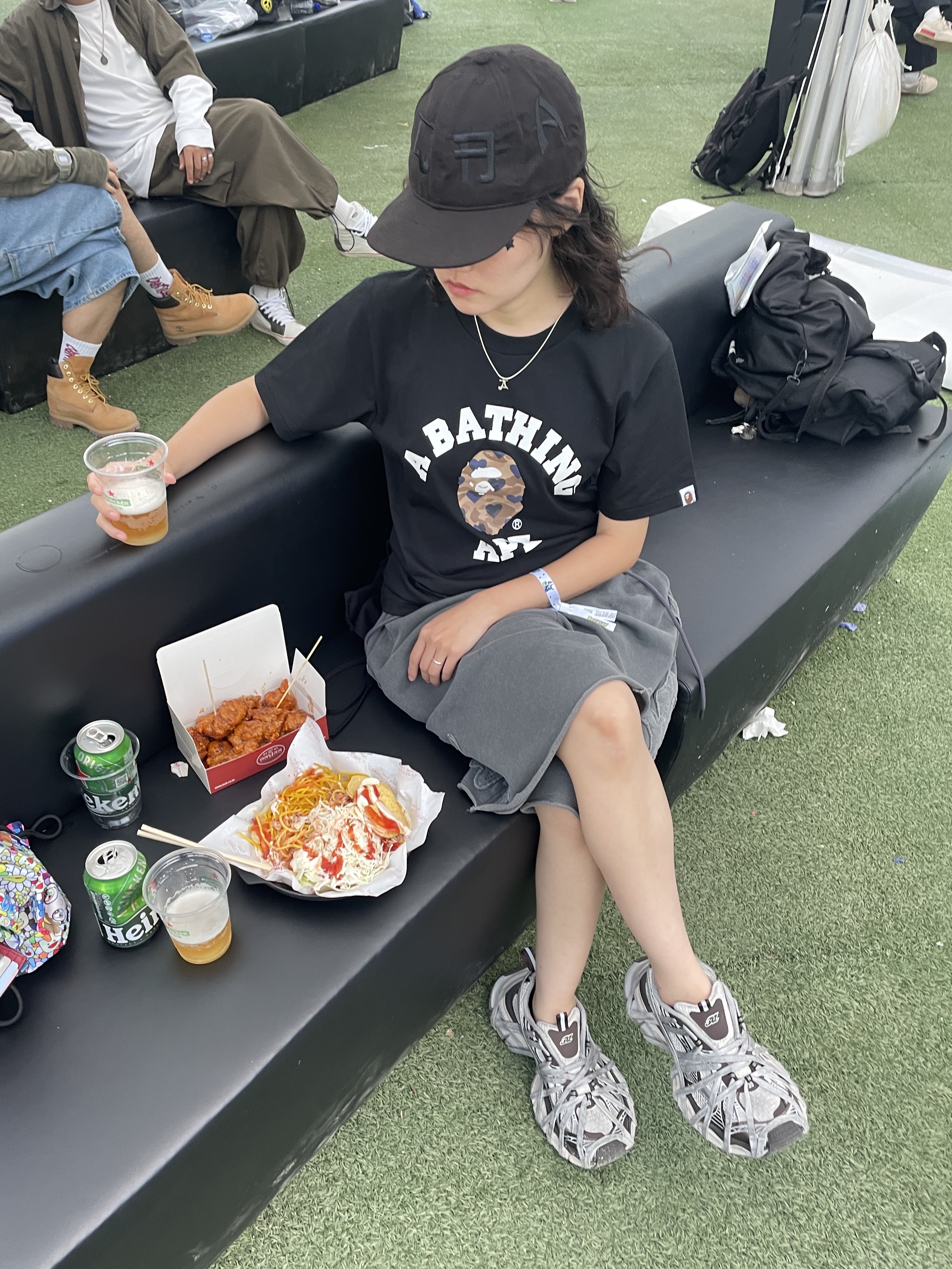 Hyukoh x Sunsetrollercoaster AAA A2 Necklace 925 Silver, Hyukoh x Sunsetrollercoaster AAA AAAAAA Cap Black 착용 스타일