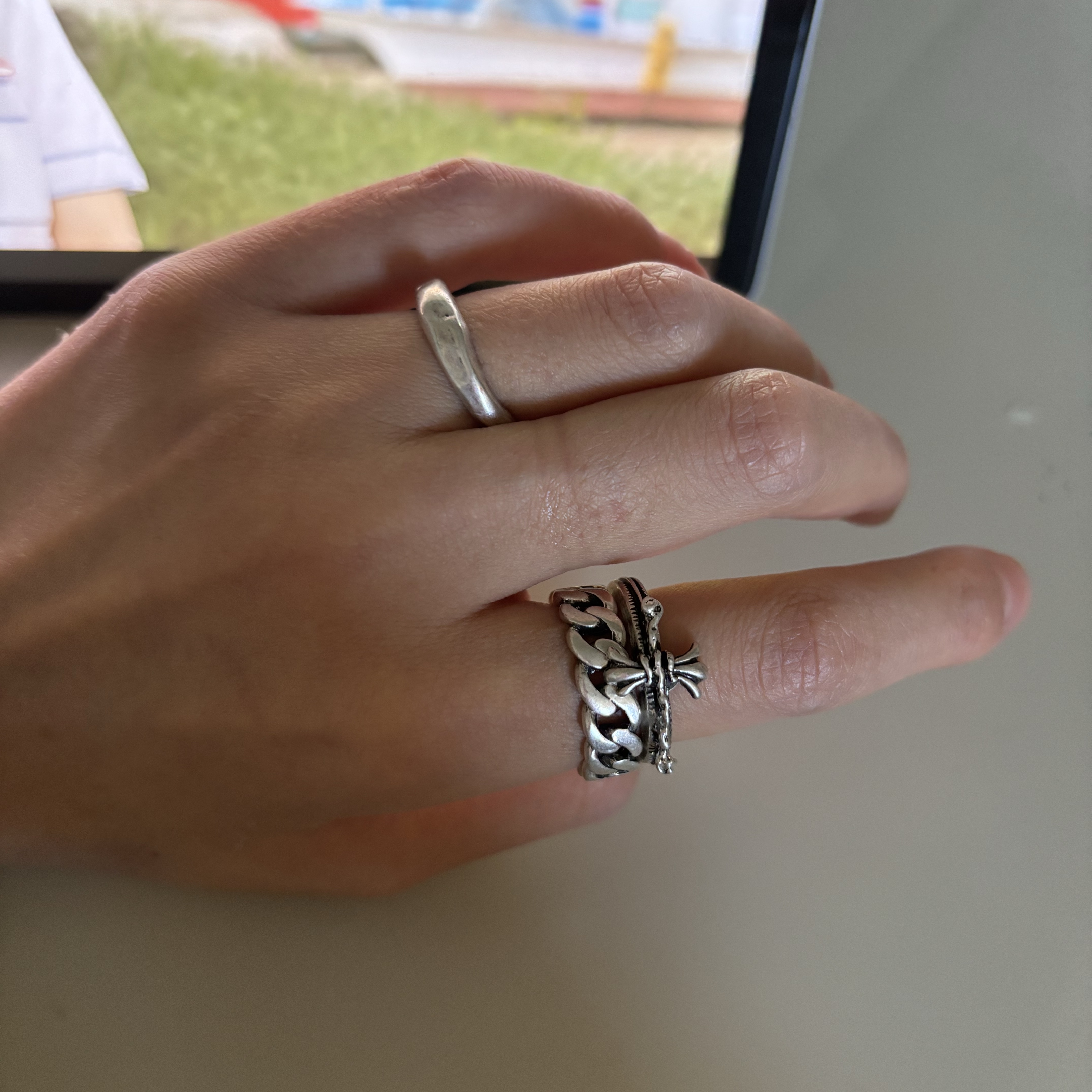 Quarqor #5117 Ring, Quarqor #5125 Ring 착용 스타일