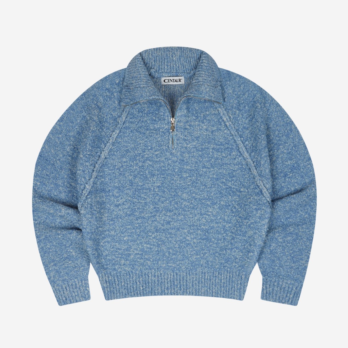 CENTAUR Becca Knit Zip Up Pullover Blue 상세 이미지 1