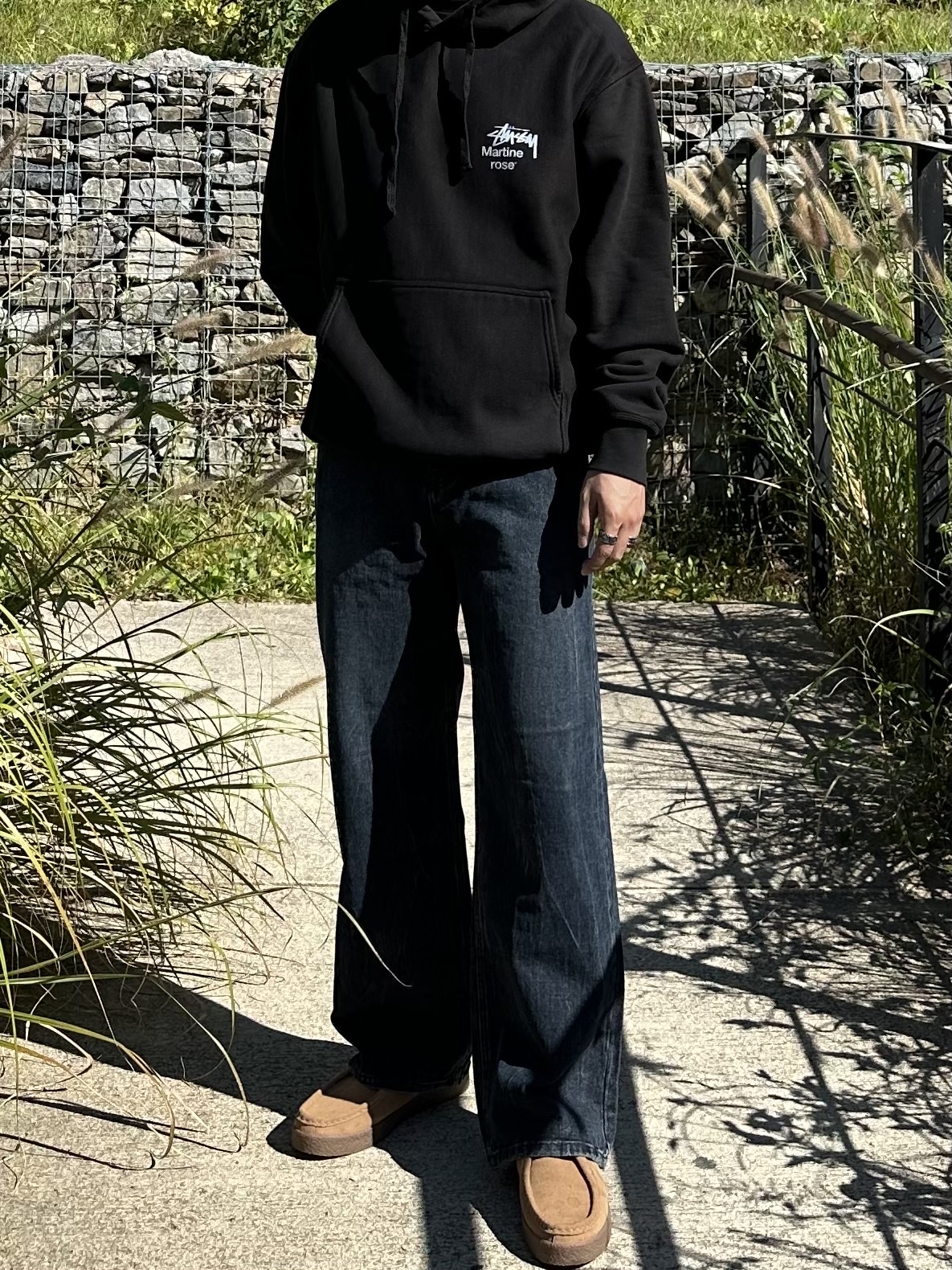 Stussy Basic Stussy Hoodie Black 착용 스타일 - 2