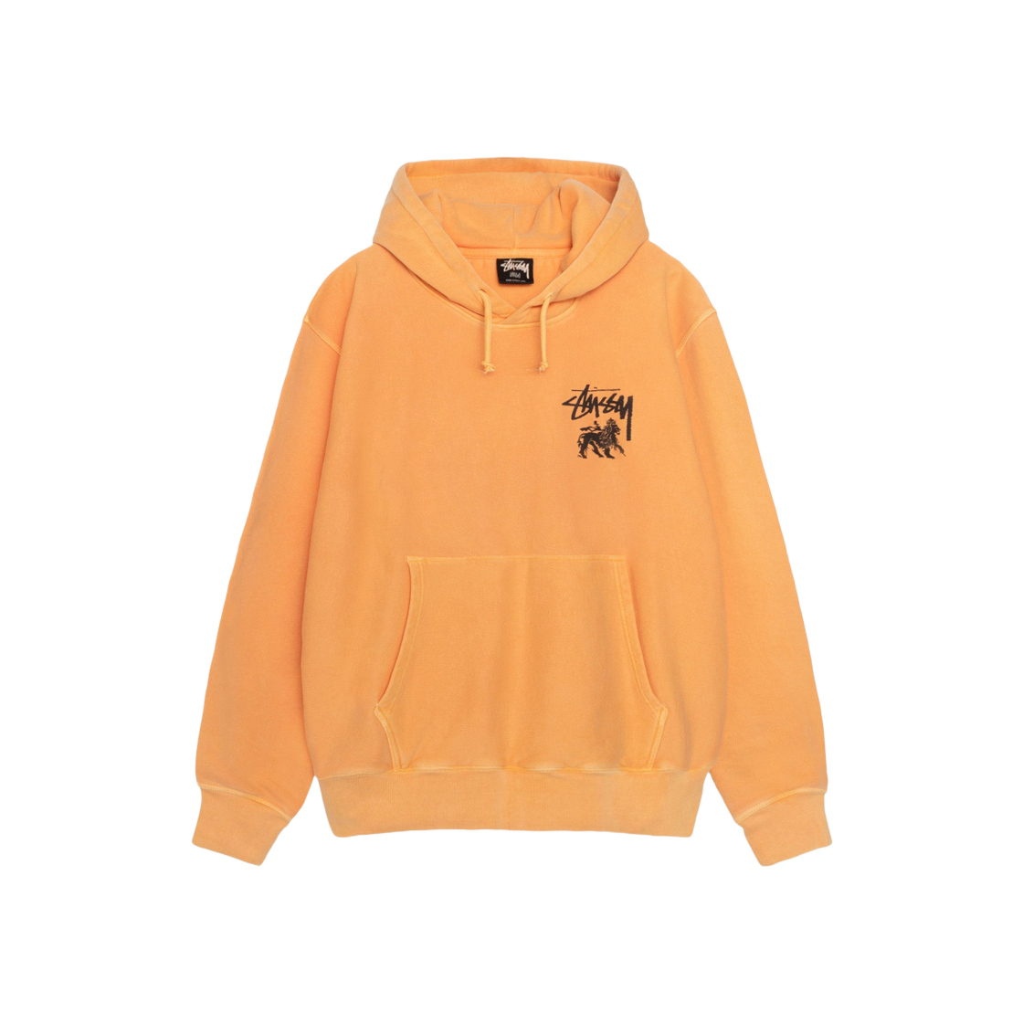 Stussy Rasta Lion Pigment Dyed Hoodie Orange 상세 이미지 1