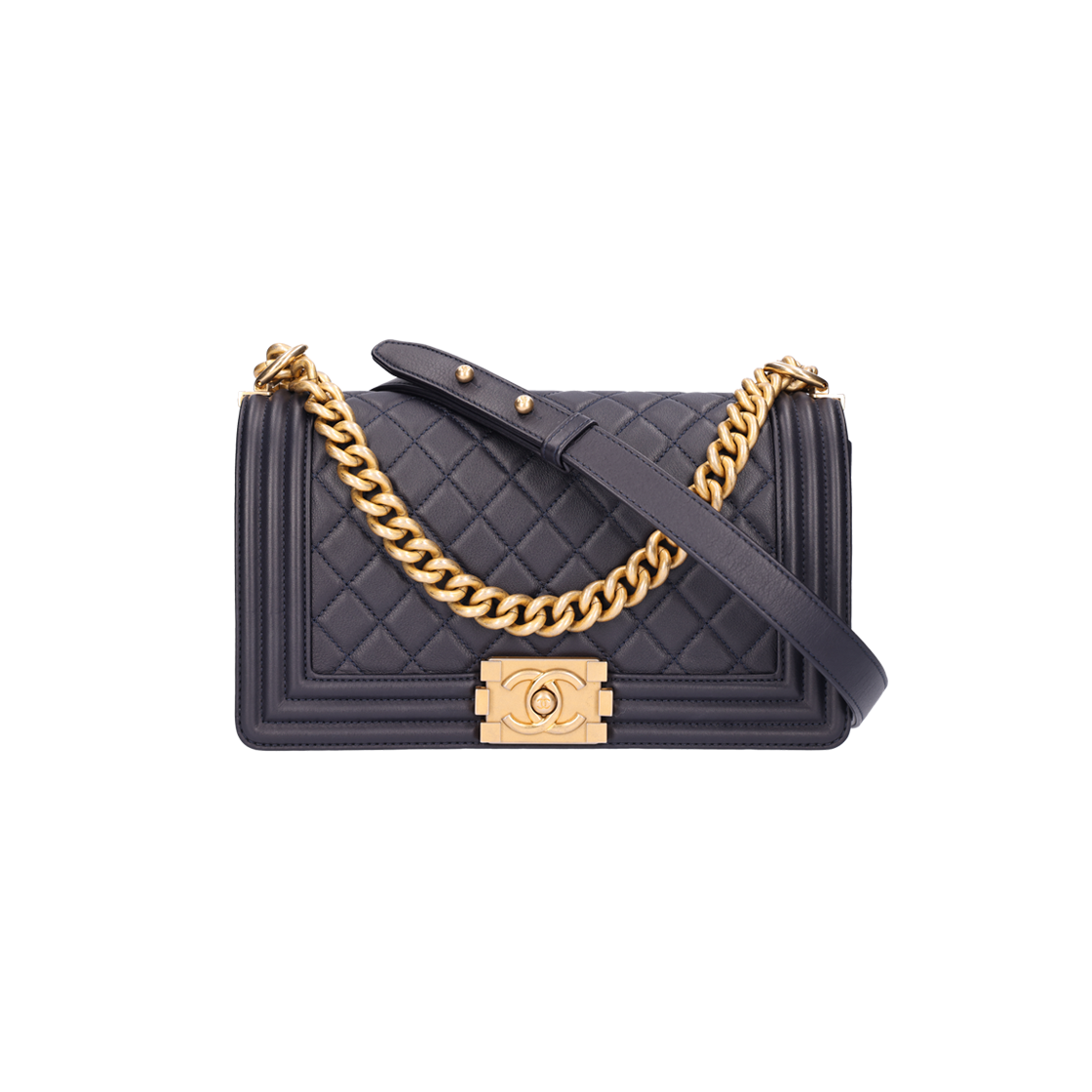 Chanel Boy Flap Bag Calfskin Navy 상세 이미지 1