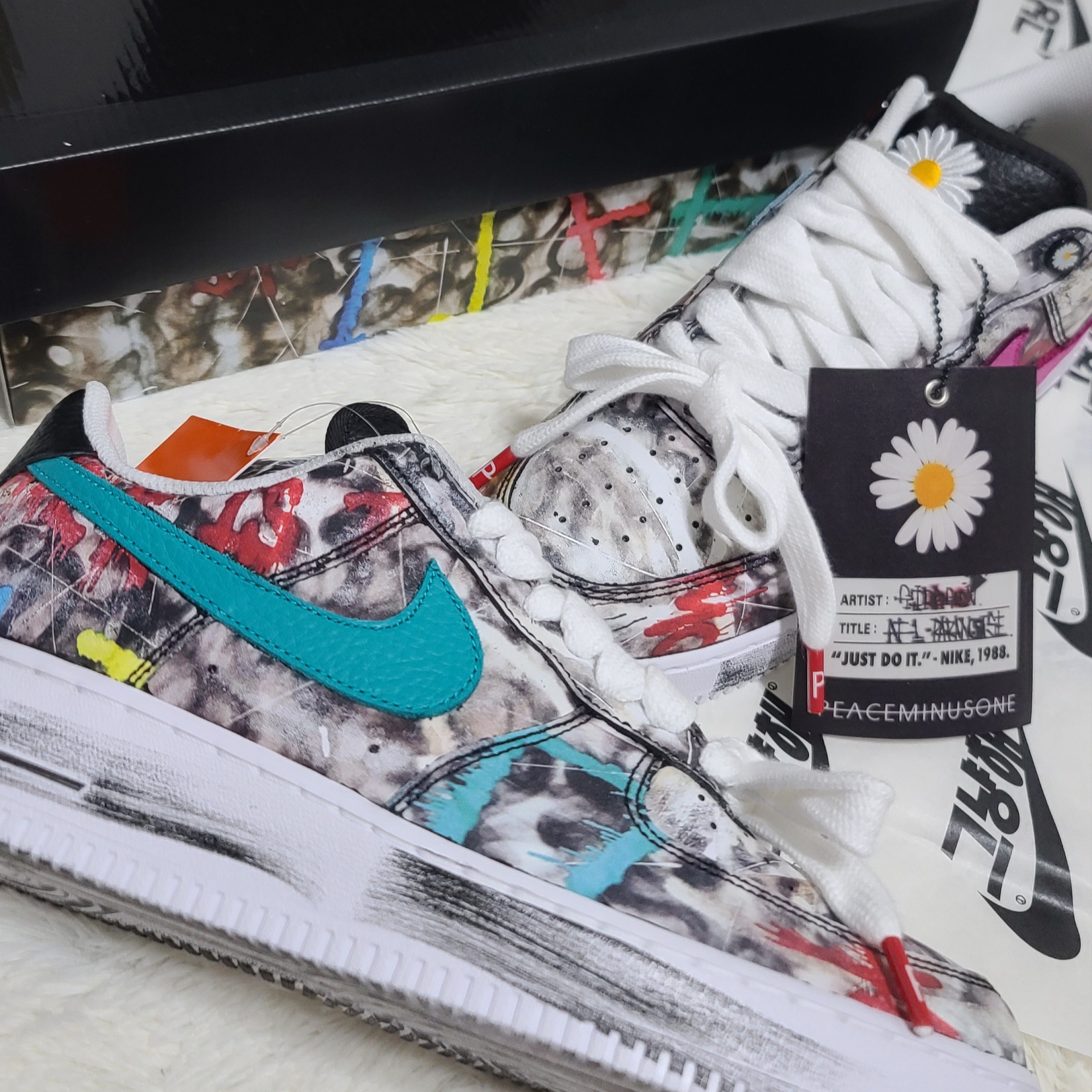 Nike x Peaceminusone Air Force 1 Low Para-Noise 3.0 Black and Multicolor 착용 스타일 - 1