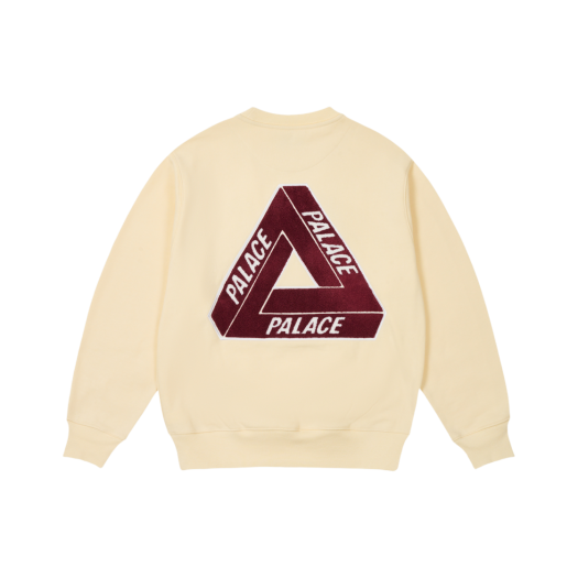 Palace Chenille Tri-Ferg Crew Soft White - 24FW