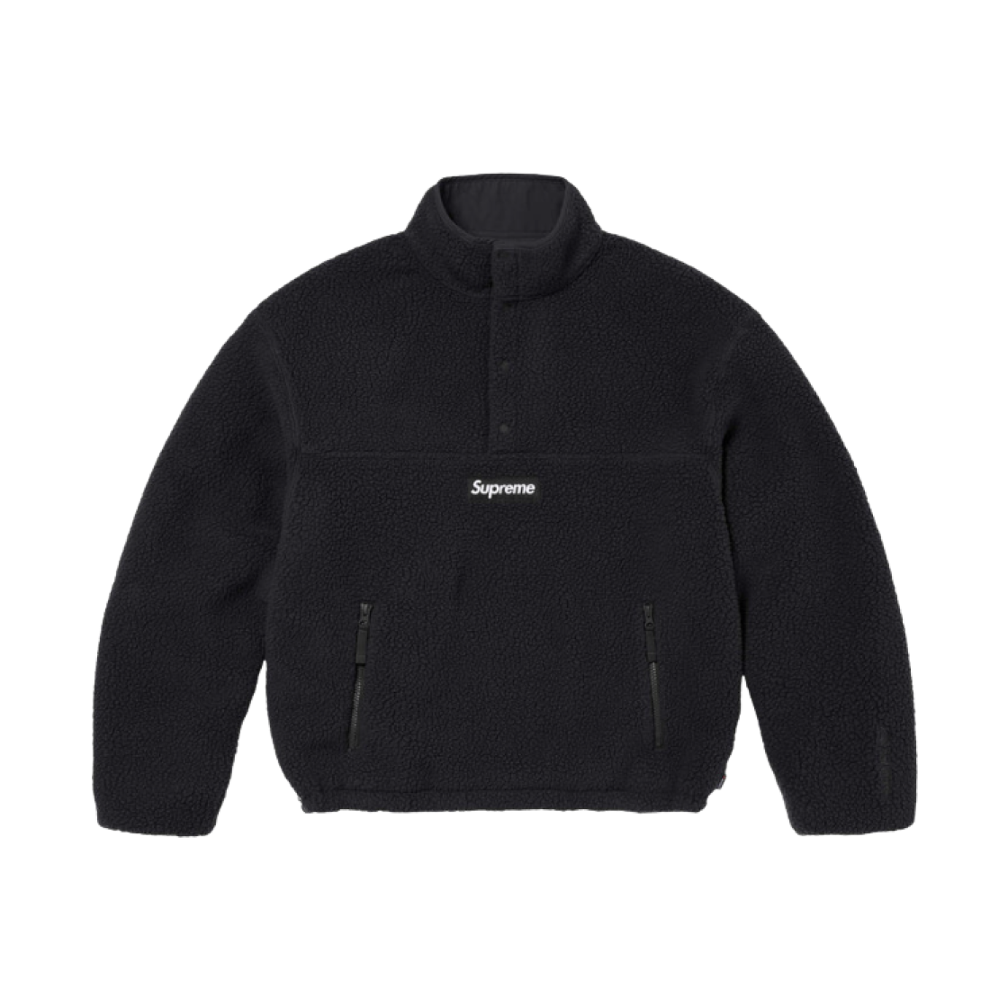 Supreme Polartec Shearling Reversible Pullover Black - 24FW 상세 이미지 1