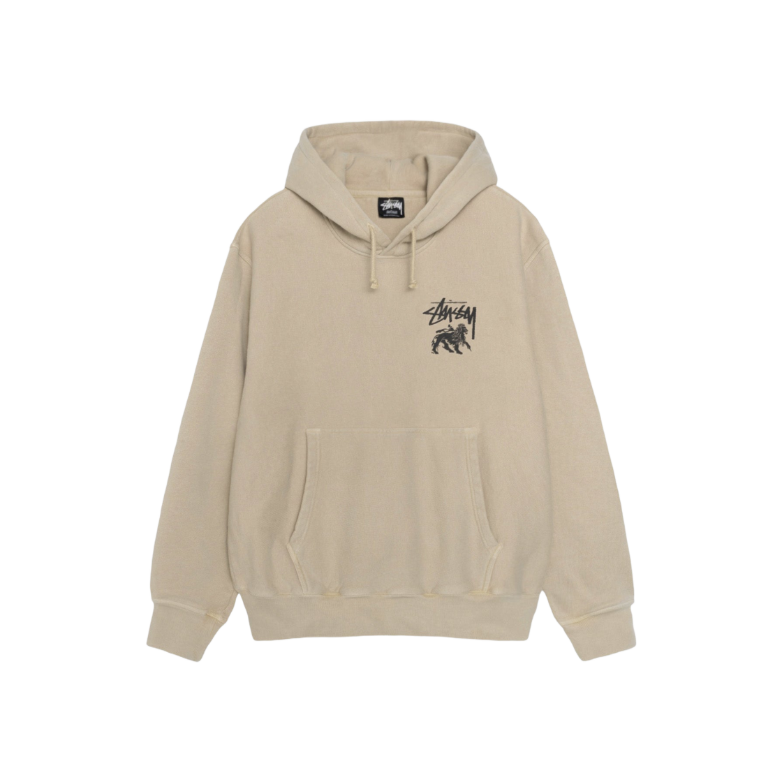 Stussy Rasta Lion Pigment Dyed Hoodie Khaki 상세 이미지 1