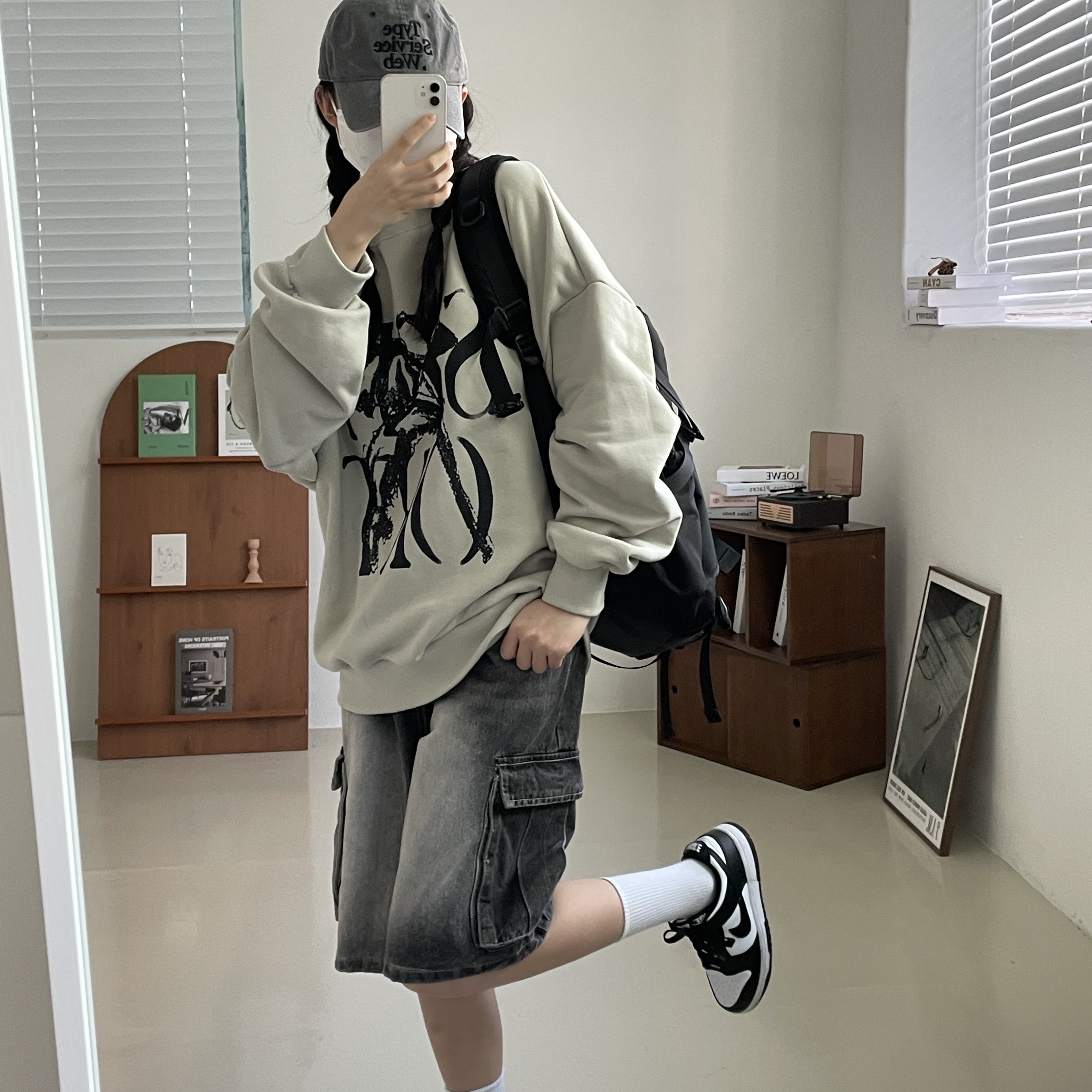 (W) Nike Dunk Low Black 착용 스타일