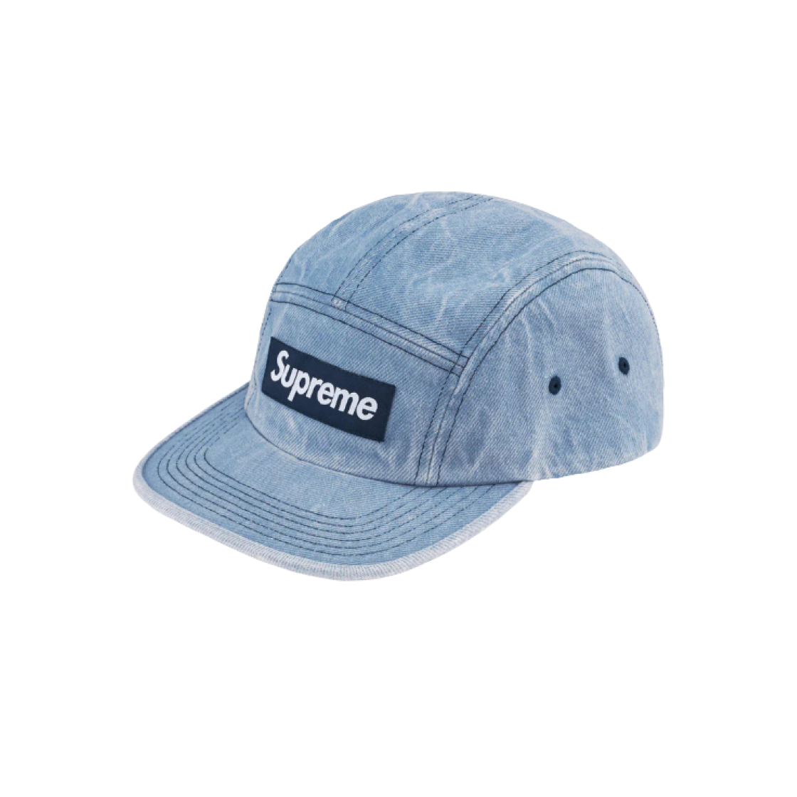 Supreme Washed Chino Twill Camp Cap Denim - 24FW 상세 이미지 1