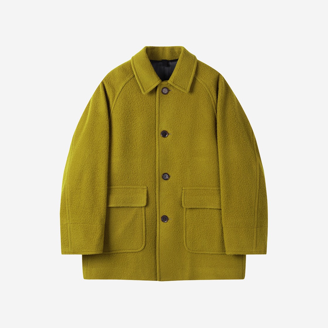 Customellow Casentino Wool Short Coat Mustard 상세 이미지 1