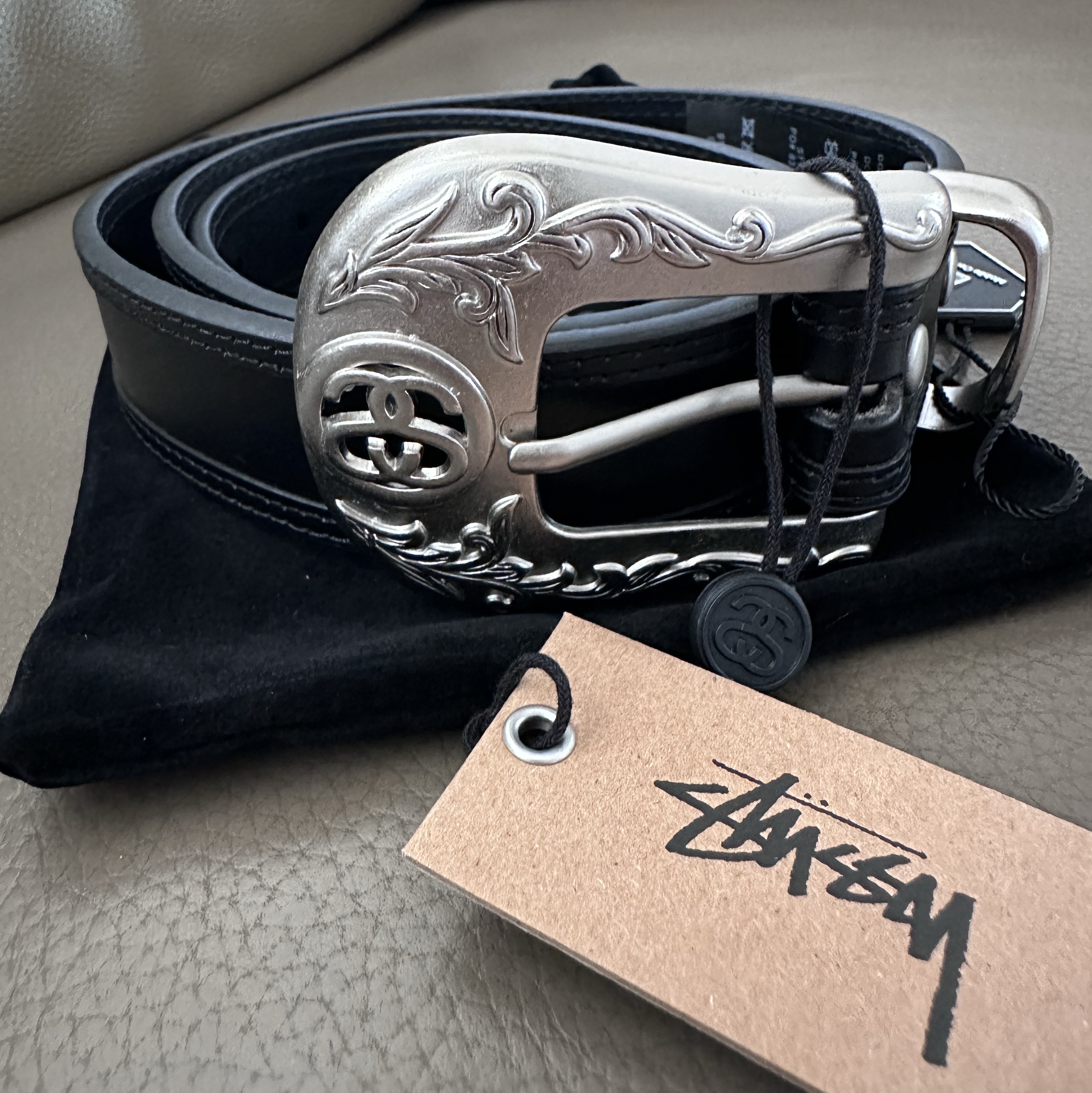 Stussy SS Link Cowboy Belt Black 착용 스타일