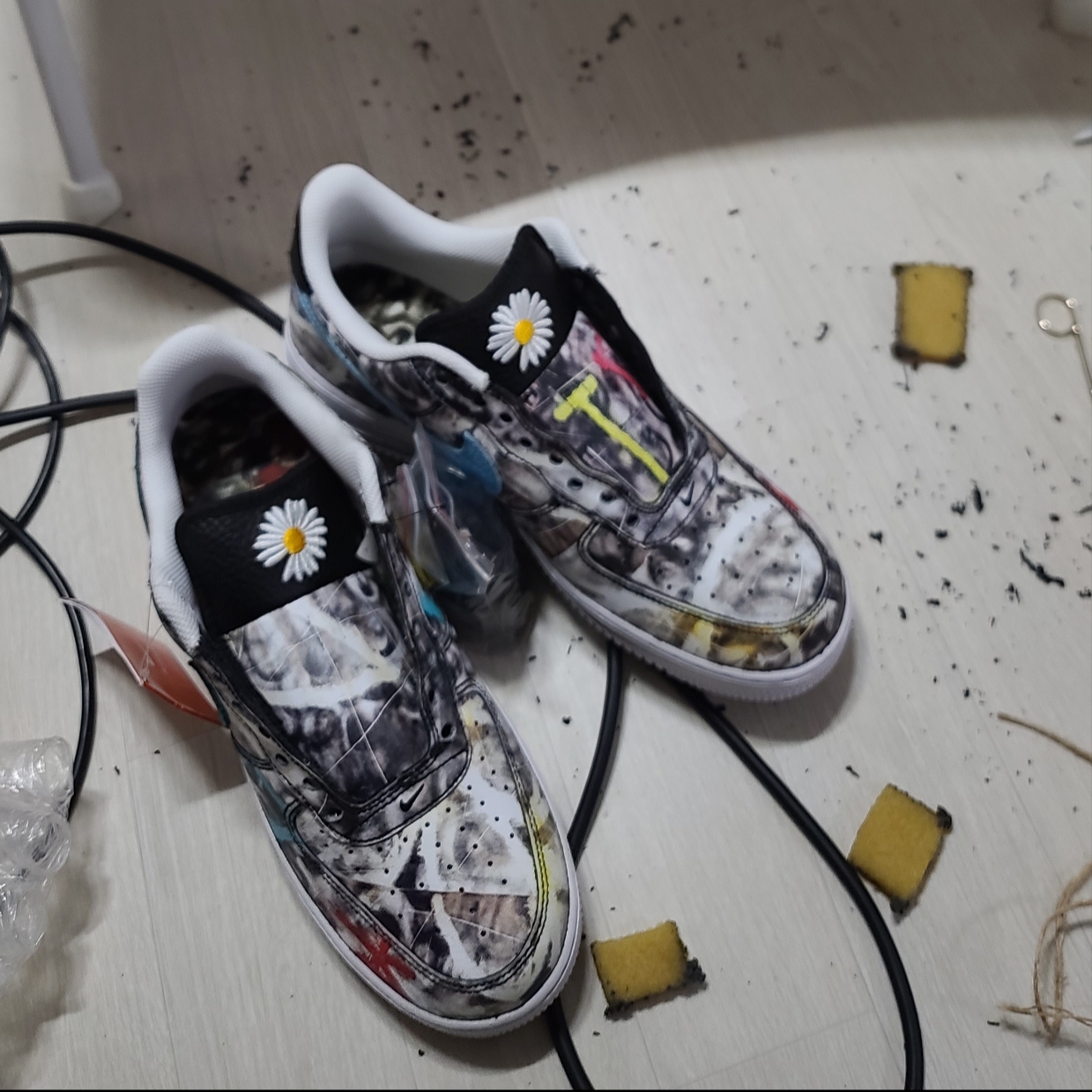 Nike x Peaceminusone Air Force 1 Low Para-Noise 3.0 Black and Multicolor 착용 스타일 - 3