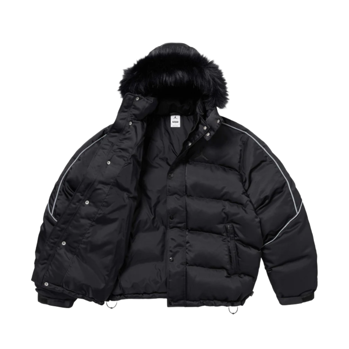 Supreme x Jordan Puffer Jacket Black - 24FW 상세 이미지 4