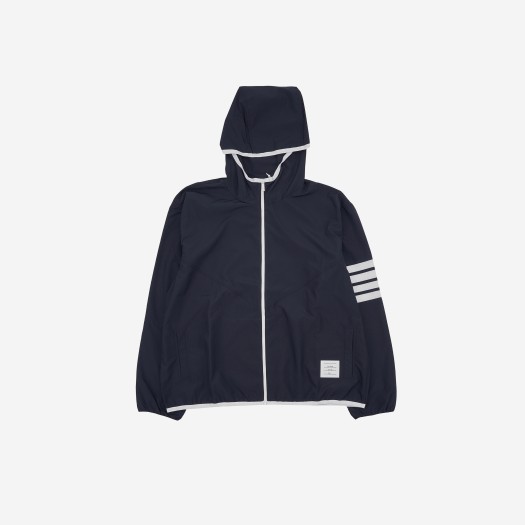 Thom Browne Military Ripstop Mesh 4-Bar Packable Zip Hoodie Navy