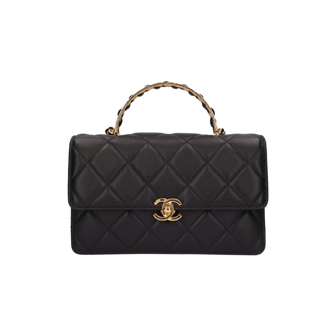 Chanel Seasonal Top Handle Flap Bag Black 상세 이미지 1