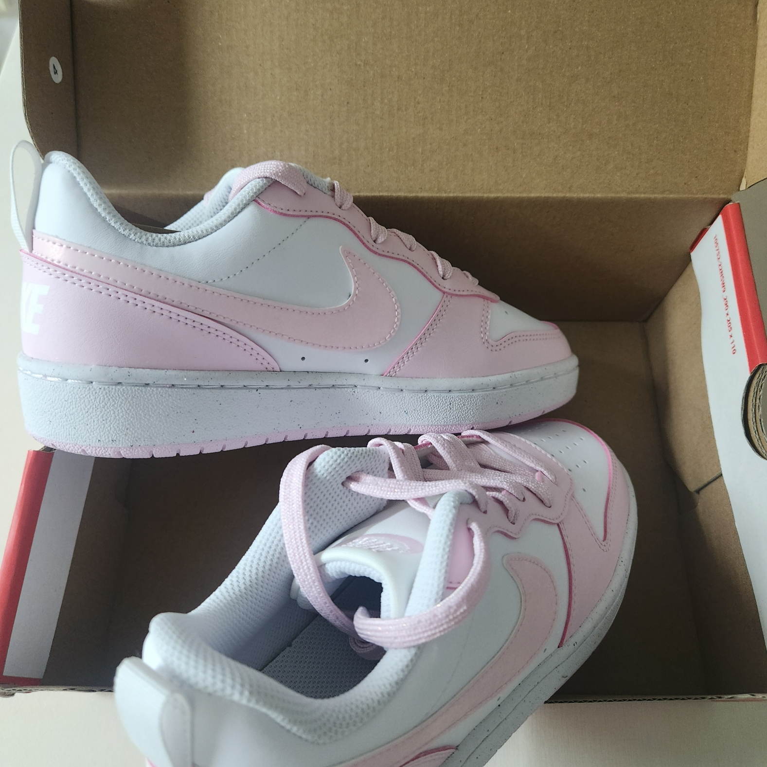 (GS) Nike Court Borough Low Recraft White Pink Foam 착용 스타일