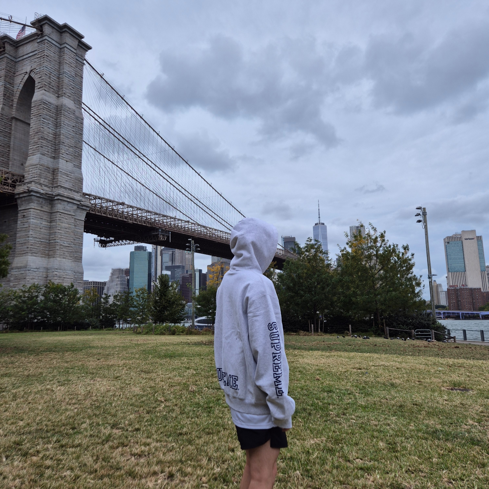 Supreme Collegiate Sleeve Hooded Sweatshirt Ash Grey - 24FW 착용 스타일