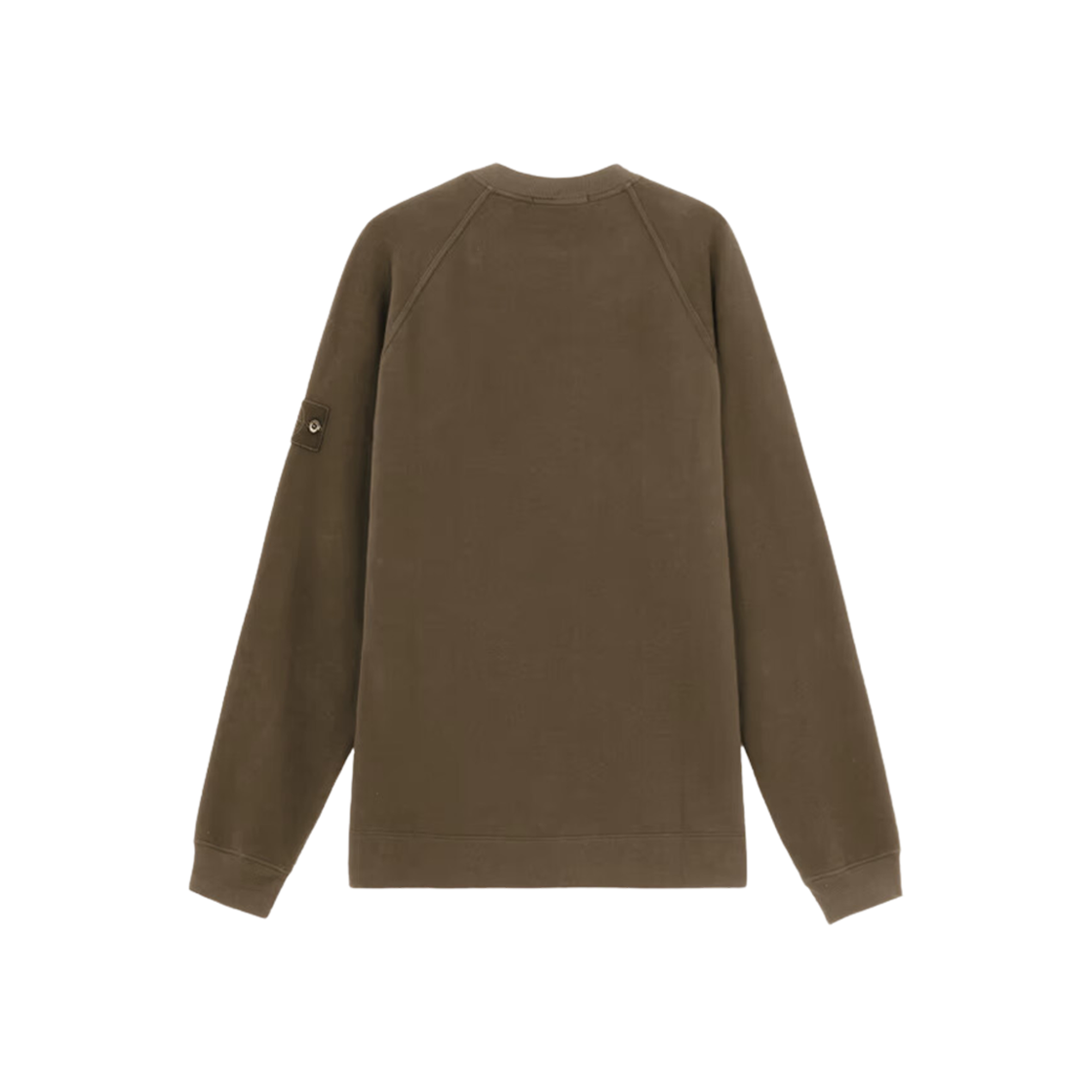 Stone Island 629F7 Ghost Stretch Organic Cotton Fleece Crewneck Sweatshirt with Ribbed Details Military Green - 24FW 상세 이미지 2