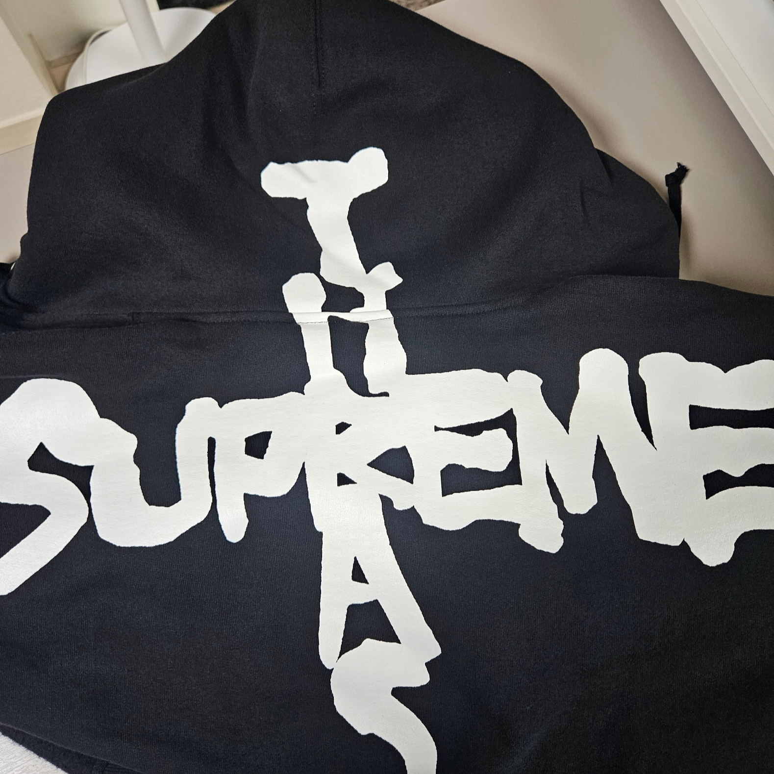 Supreme x Thrasher Zip Up Hooded Sweatshirt Black - 24FW 착용 스타일 - 5