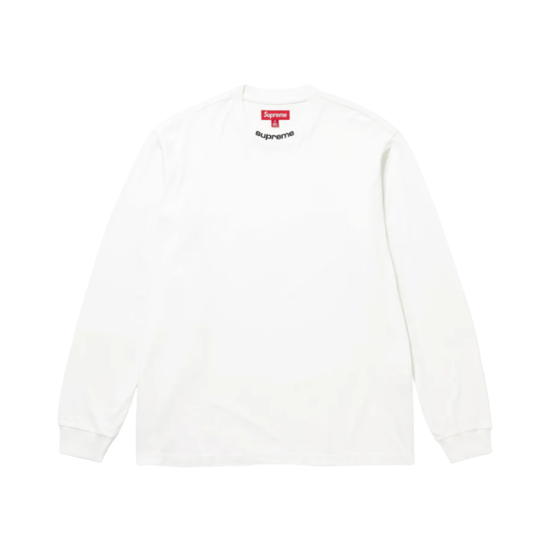 Supreme Embroidered Collar L/S Top White - 24FW 상세 이미지 1