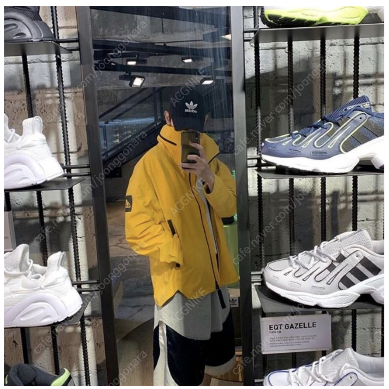 Adidas Myshelte Rain.RDY Jacket Active Gold - KR Sizing 착용 스타일 - 1