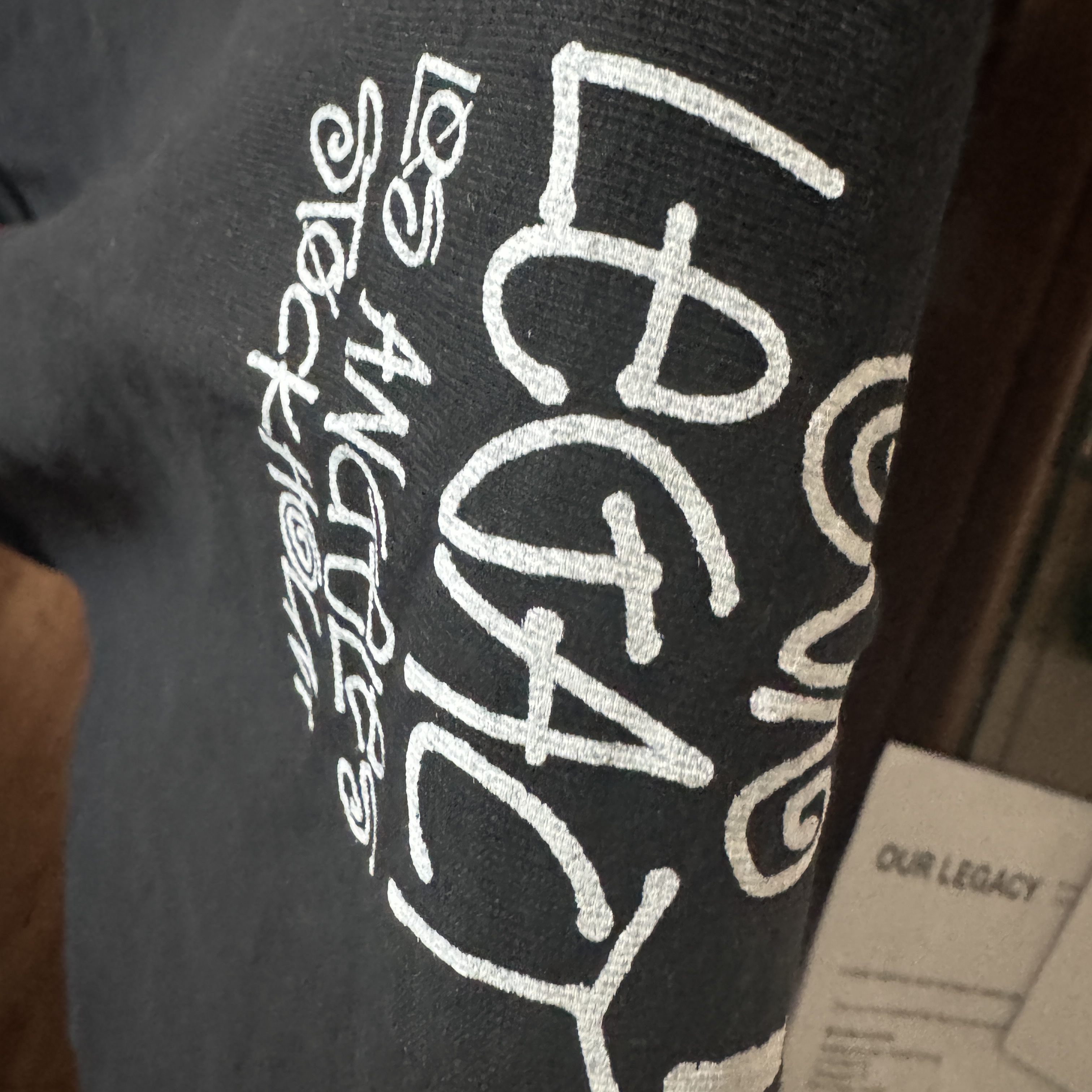 Stussy x Our Legacy Work Shop 8 Ball Pigment Dyed Yin Yang T-Shirt Black 착용 스타일