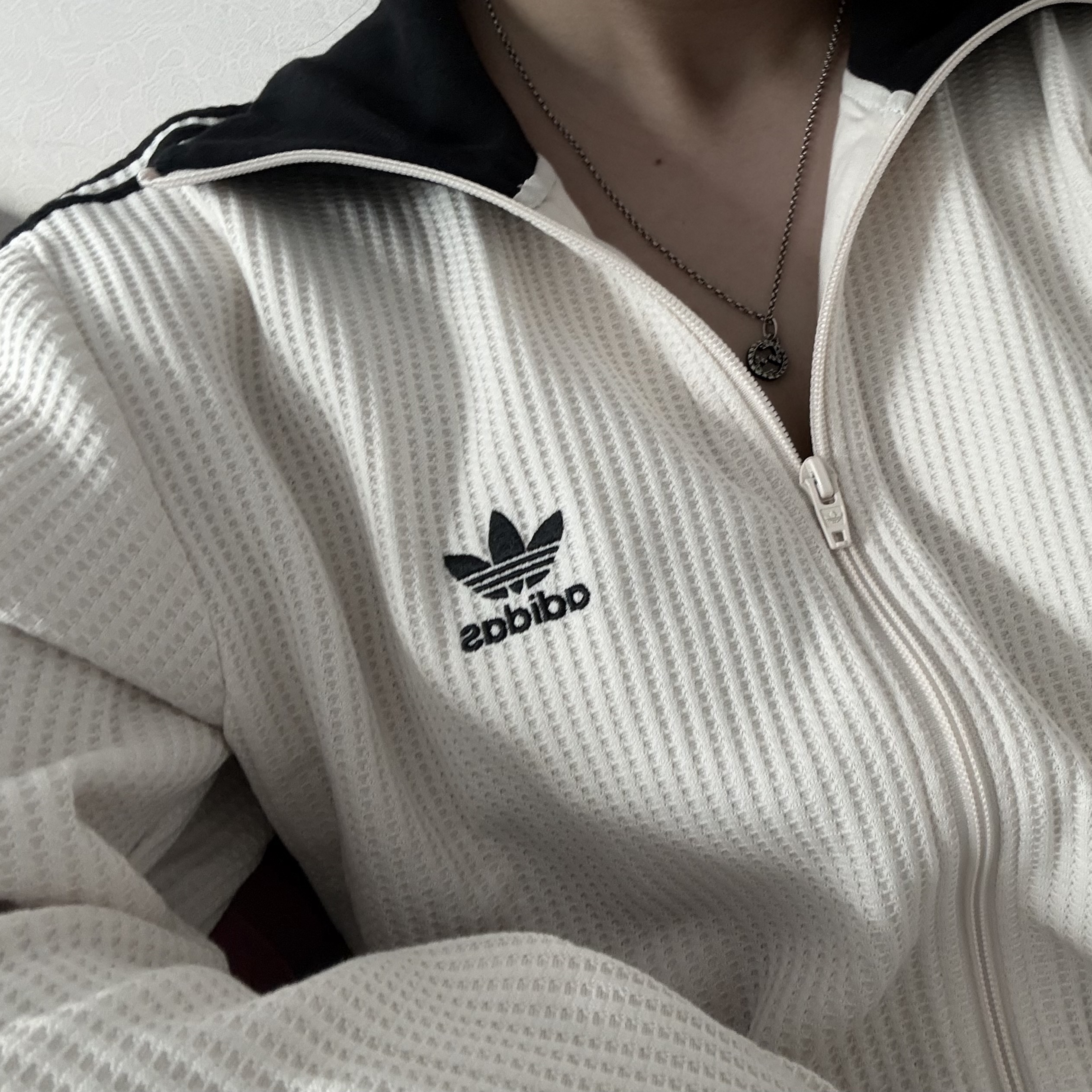 Adidas Waffle Beckenbauer Track Top Wonder White - KR Sizing 착용 스타일 - 3