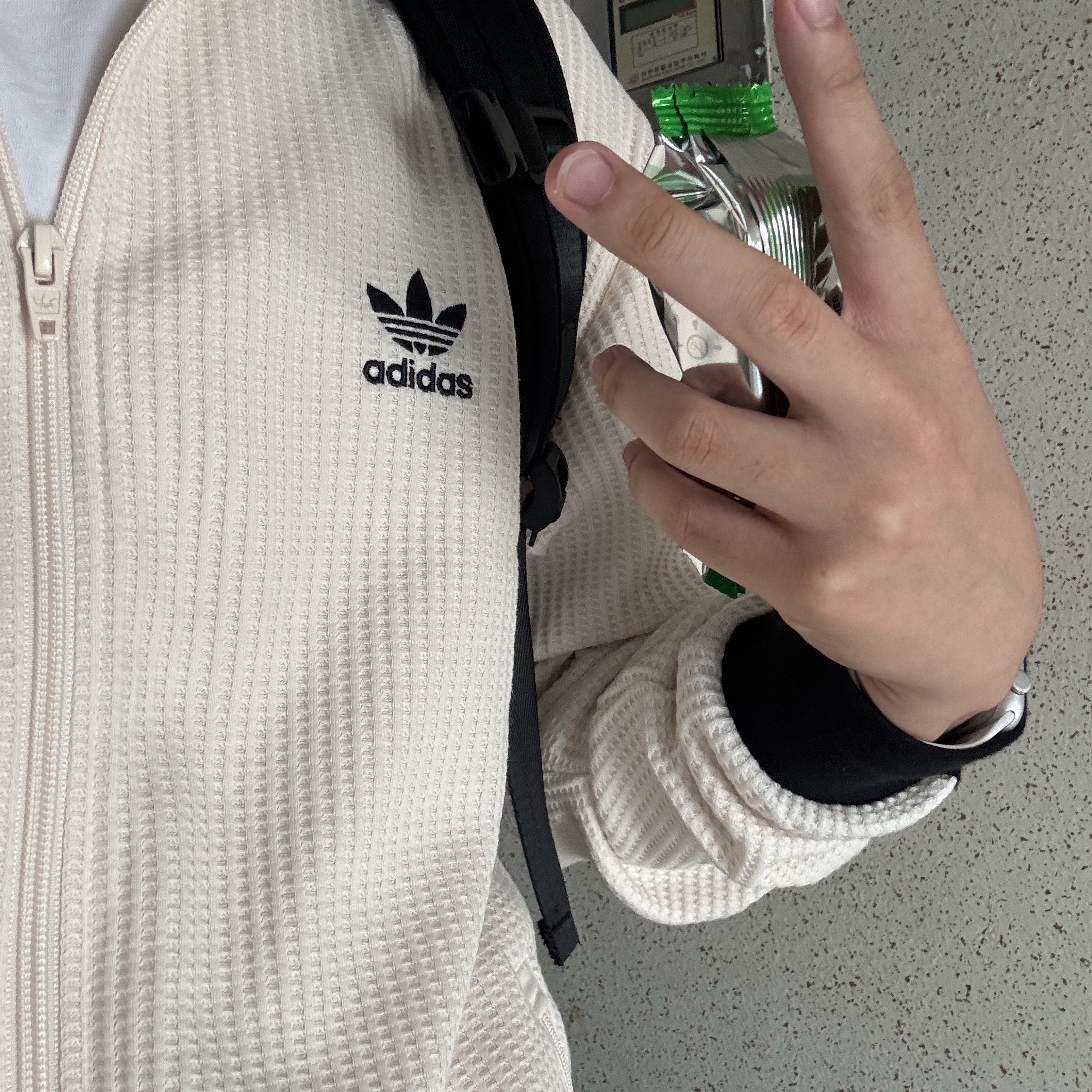 Adidas Waffle Beckenbauer Track Top Wonder White - KR Sizing 착용 스타일