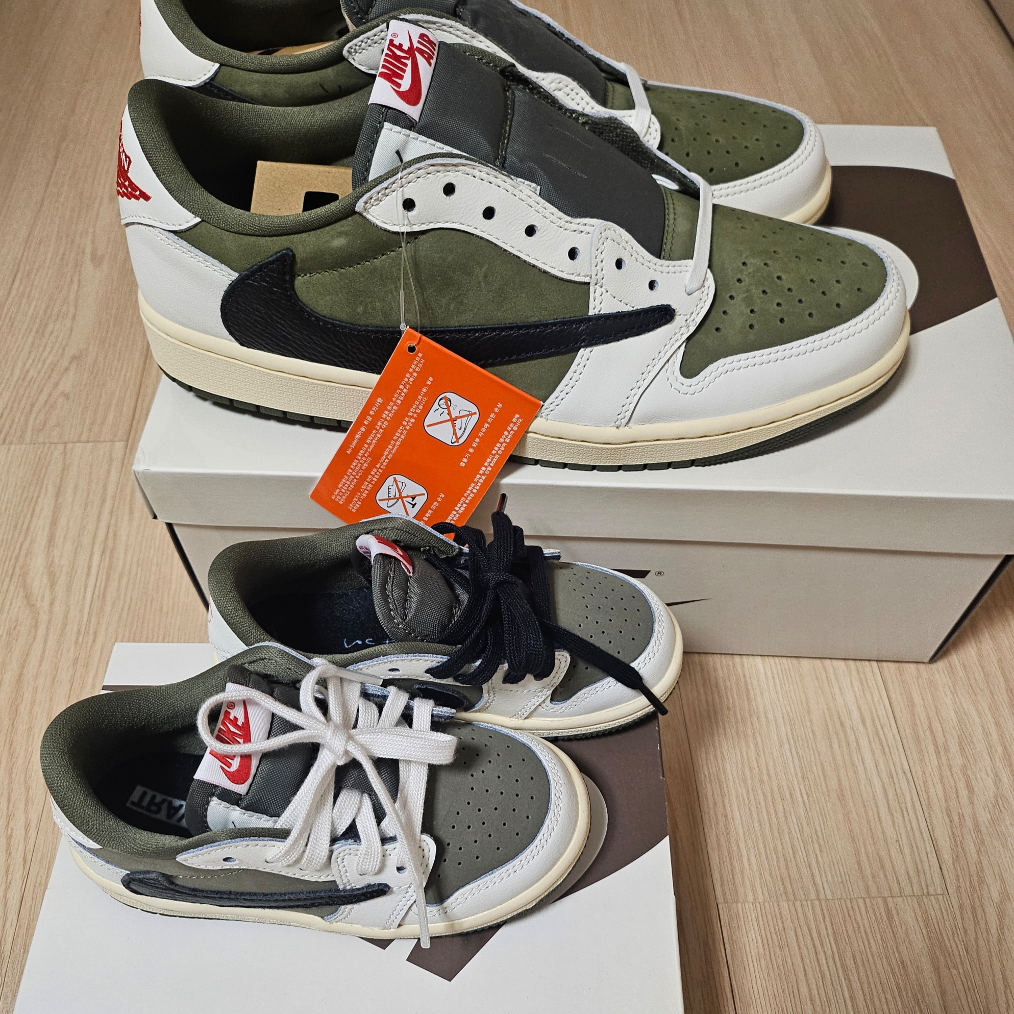 Jordan 1 x Travis Scott Retro Low OG SP Reverse Olive, (TD) Jordan 1 x Travis Scott Retro Low OG SP Reverse Olive 착용 스타일