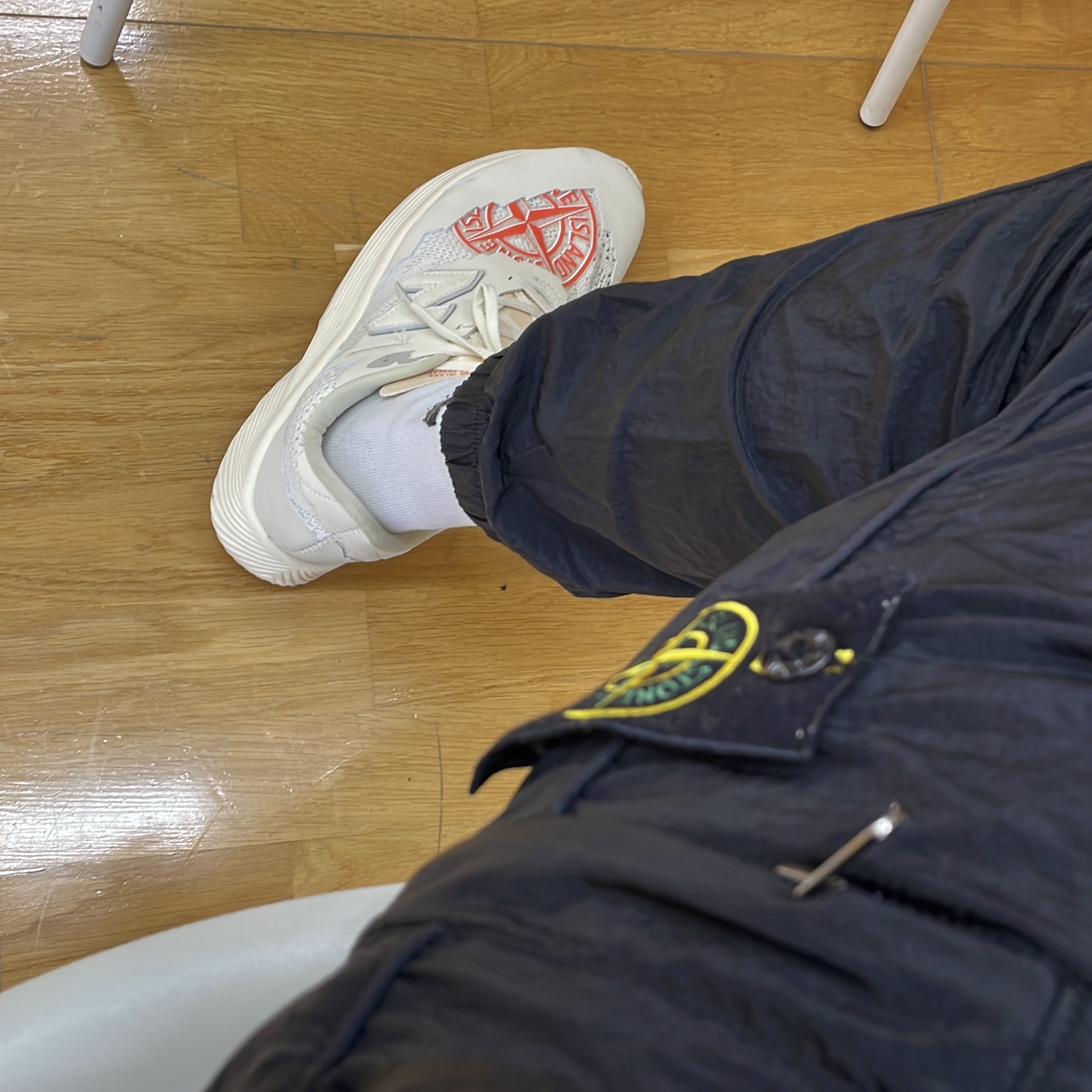 New Balance x Stone Island x Tokyo Design Studio FuelCell RC Elite v2, Stone Island 331F4 Ghost Wool Nylon Flannel Jogger Pants with Pockets and Drawstring Black - 24FW 착용 스타일