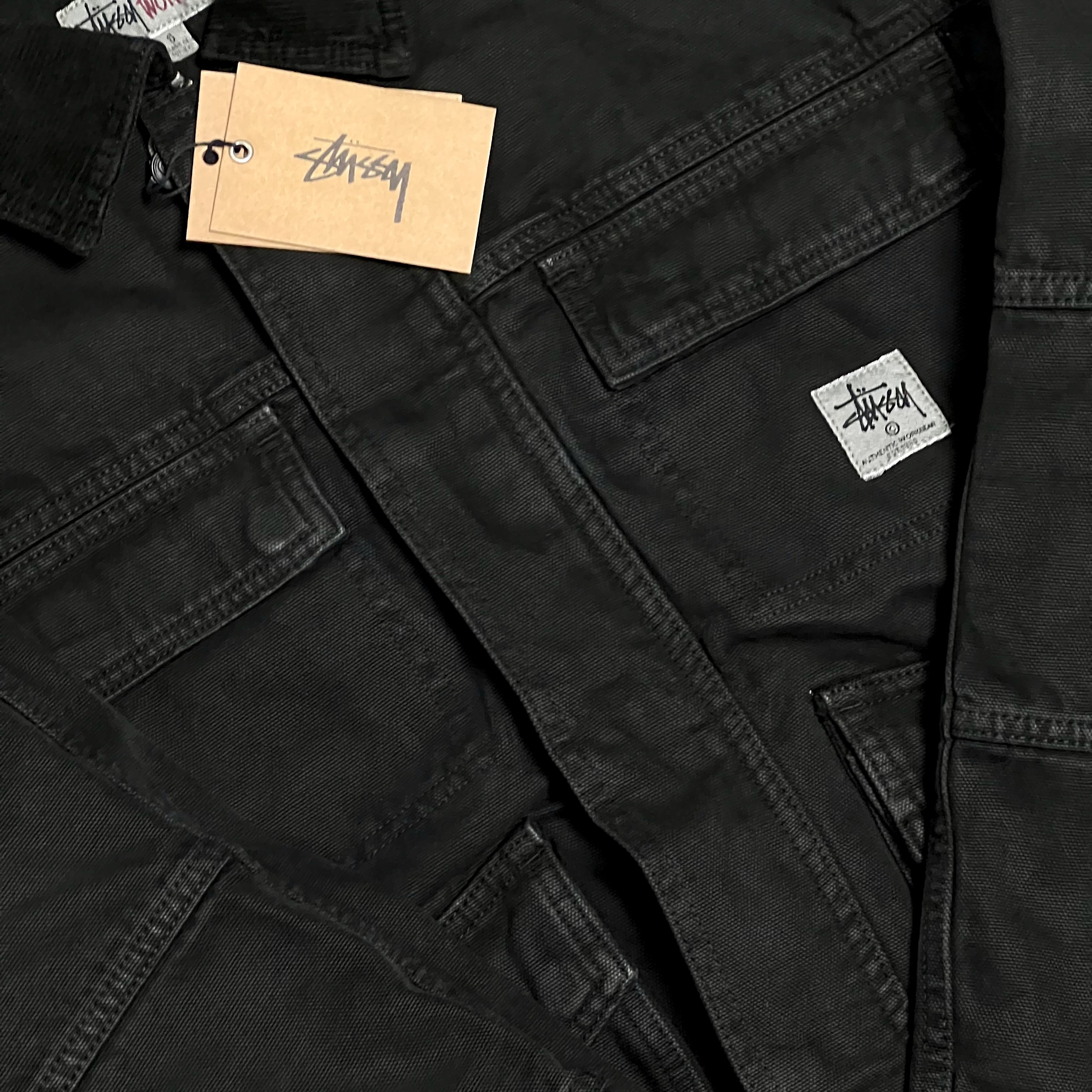 Stussy Washed Canvas Shop Jacket Black 착용 스타일