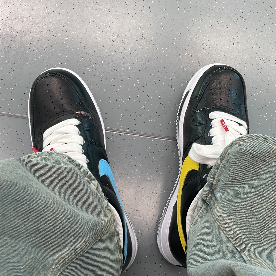 Nike x Peaceminusone Air Force 1 Low Para-Noise 3.0 Black and Multicolor 착용 스타일 - 1