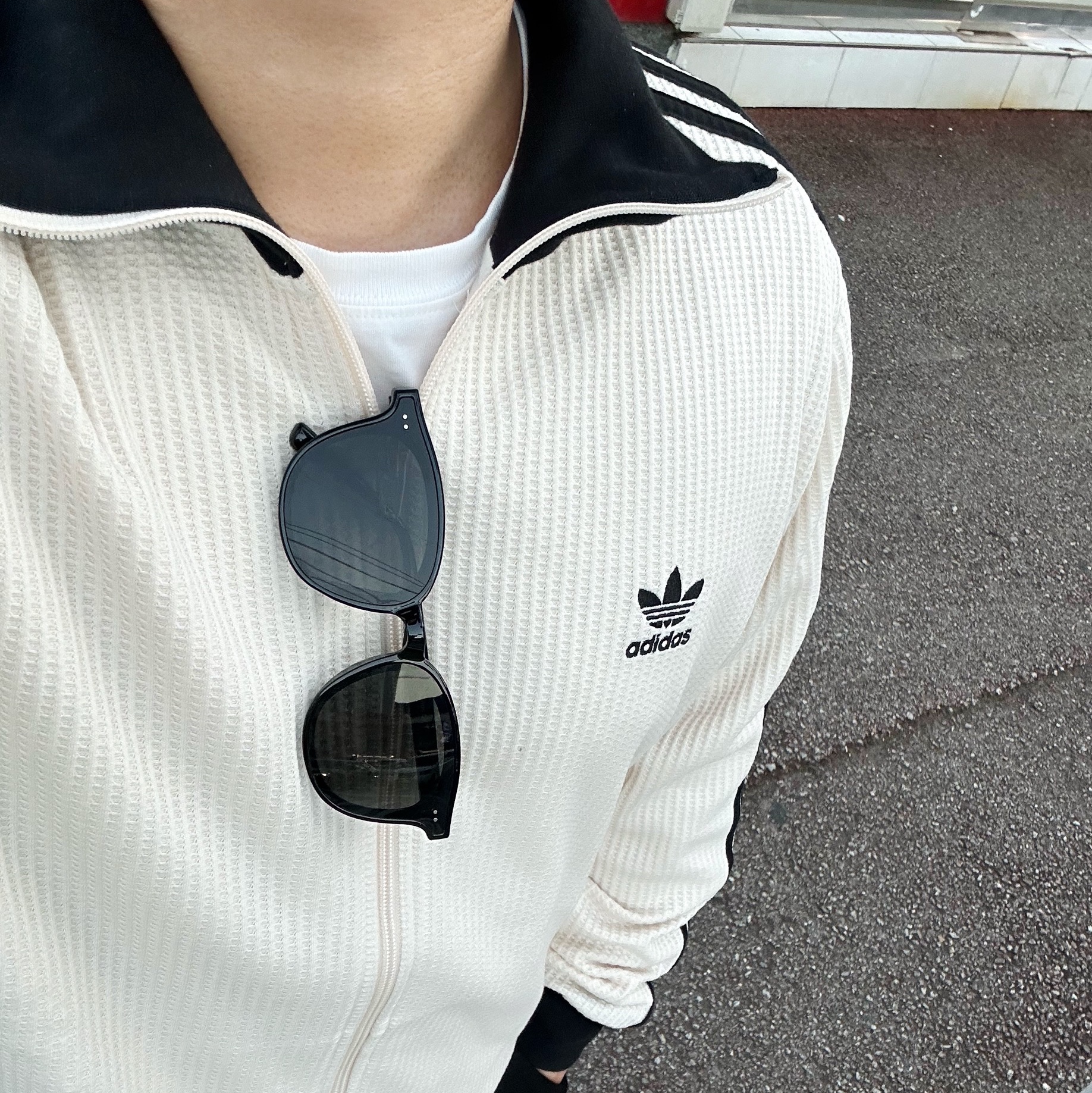 Adidas Waffle Beckenbauer Track Top Wonder White - KR Sizing 착용 스타일