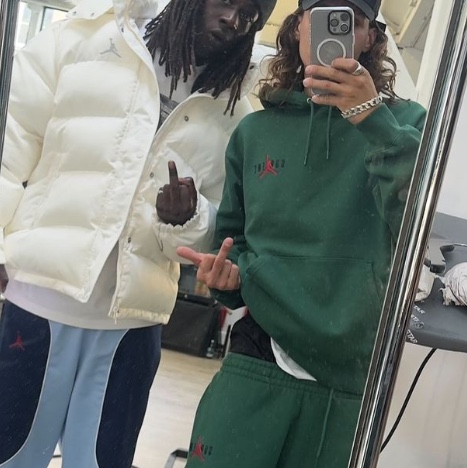 Supreme x Jordan Hooded Sweatshirt Green - 24FW 착용 스타일