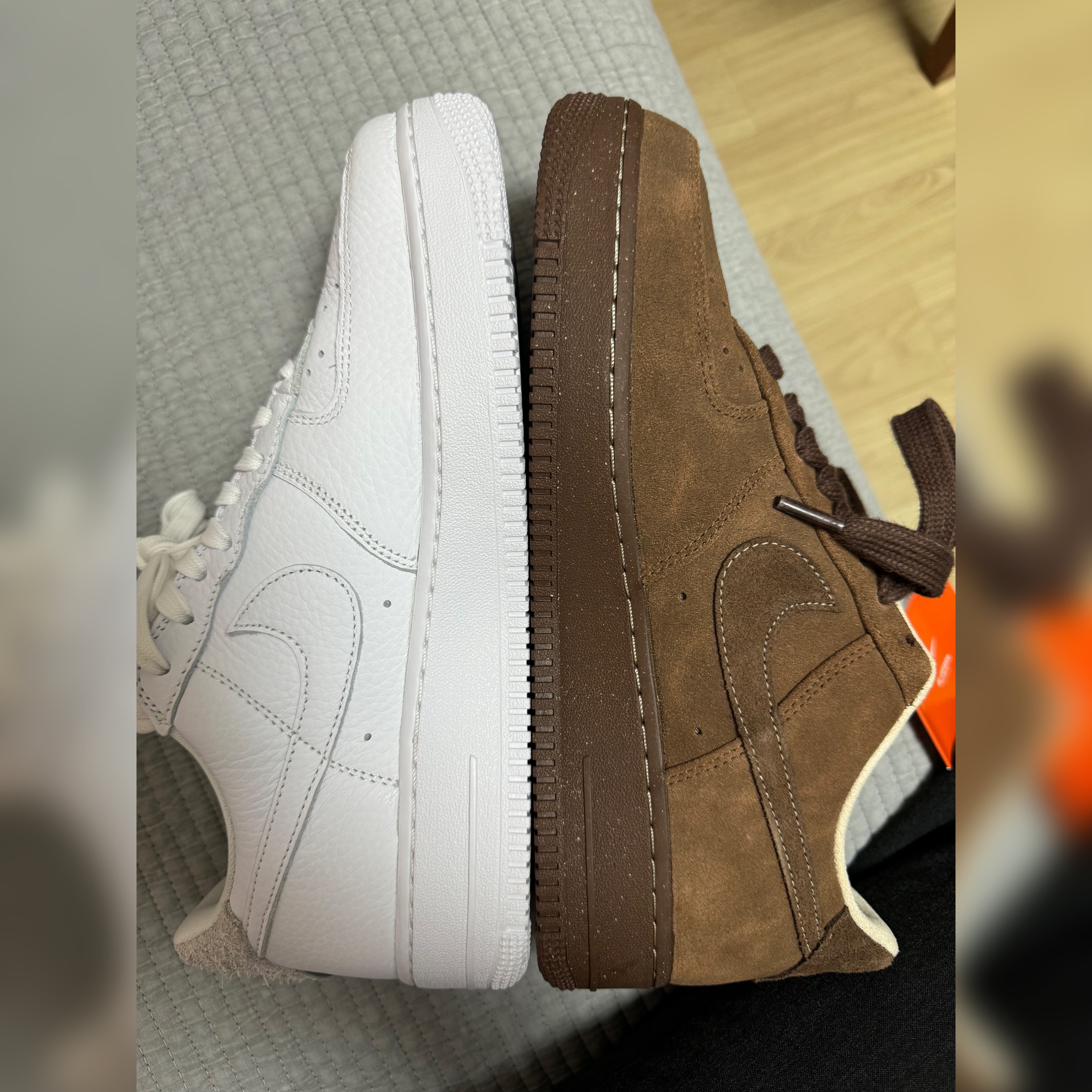 (W) Nike Air Force 1 '07 Cacao Wow, Nike Air Force 1 '07 Craft Vast Grey 착용 스타일