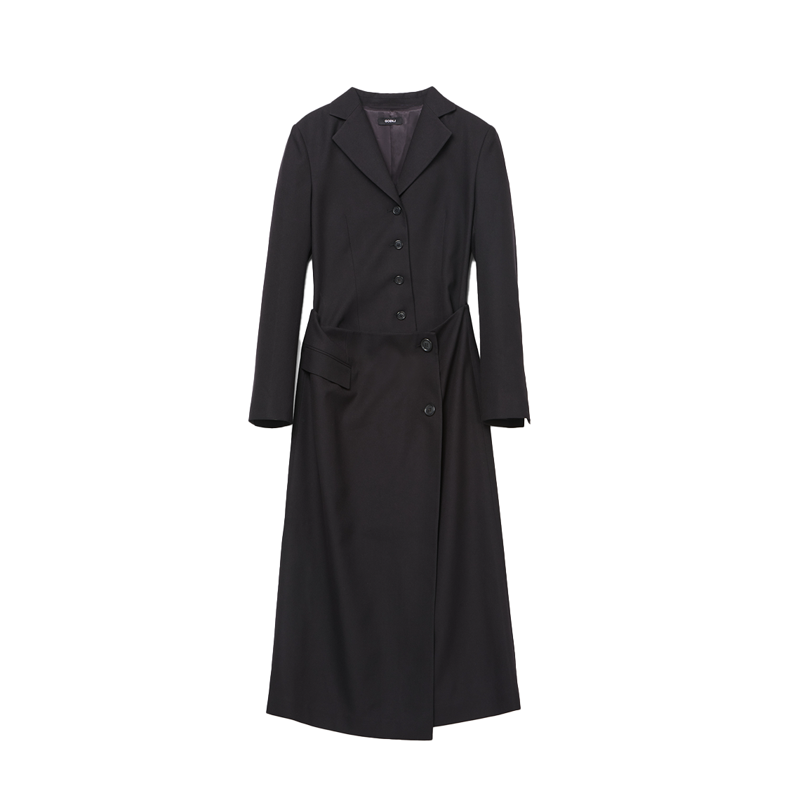 GJ24AW-DS05_01 GOEN.J Blazer Layered Panel Dress Black