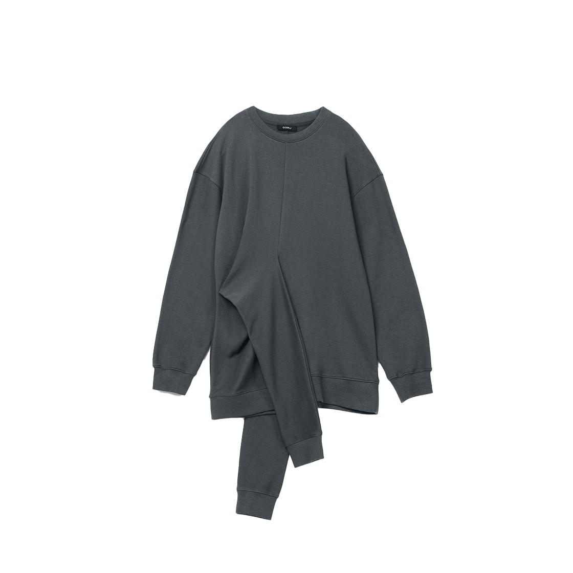 GJ24AW-T03_02 GOEN.J Knotted Detail Sweatshirt Charcoal