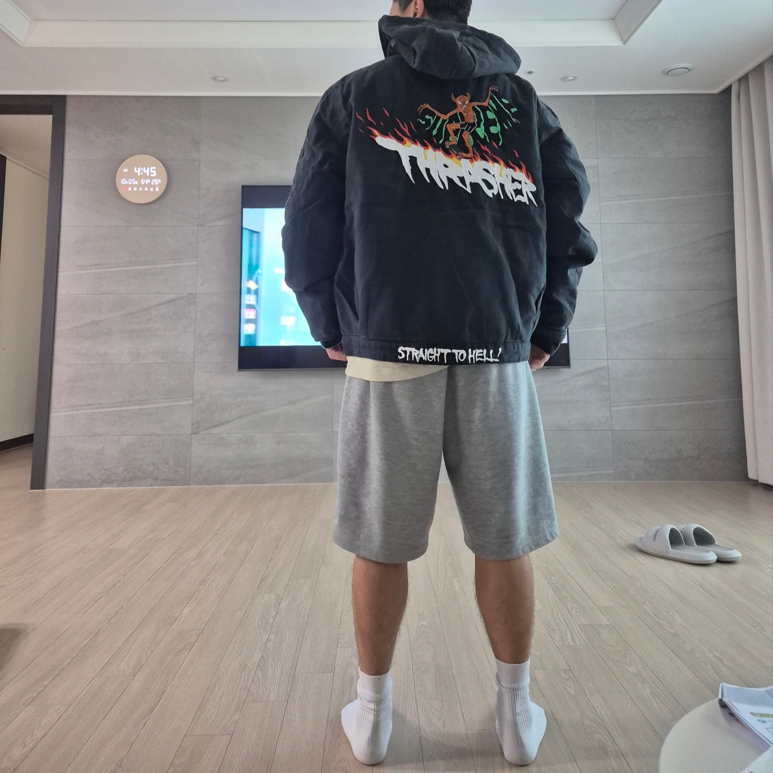 Supreme x Thrasher Hooded Work Jacket Black - 24FW 착용 스타일 - 1