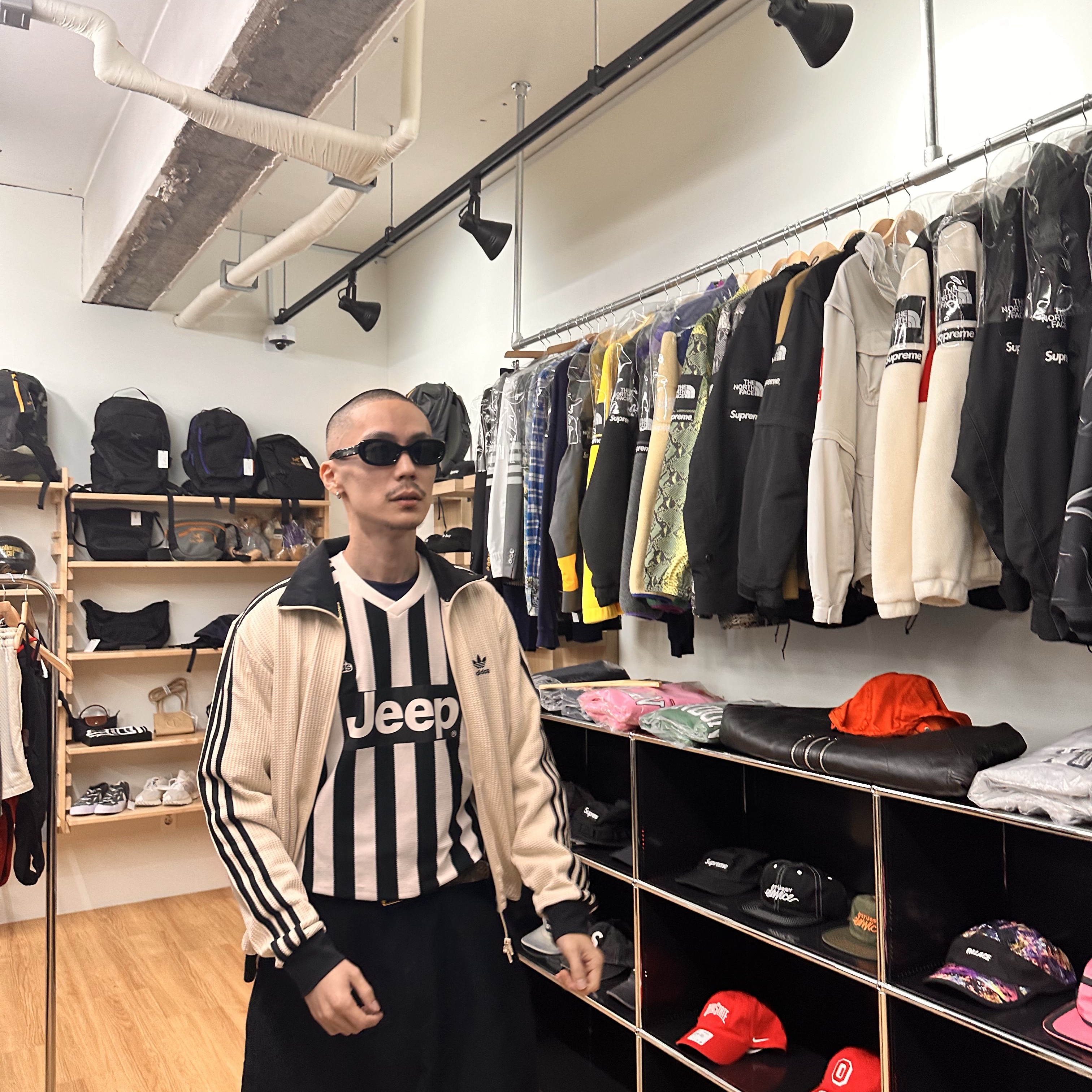 Adidas Waffle Beckenbauer Track Top Wonder White - KR Sizing 착용 스타일 - 2