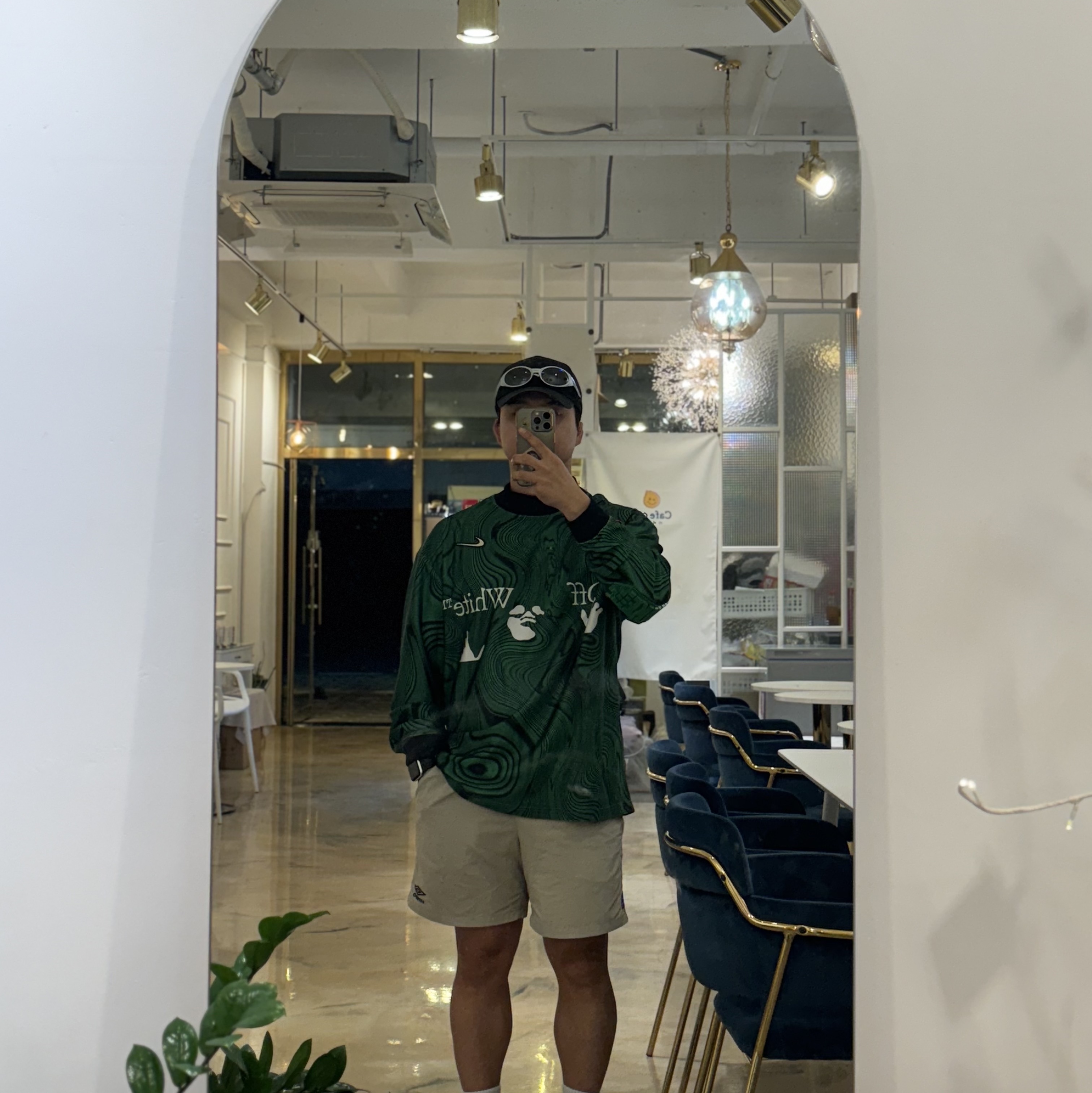 Nike x Off-White Allover Print Jersey Kelly Green - Asia 착용 스타일