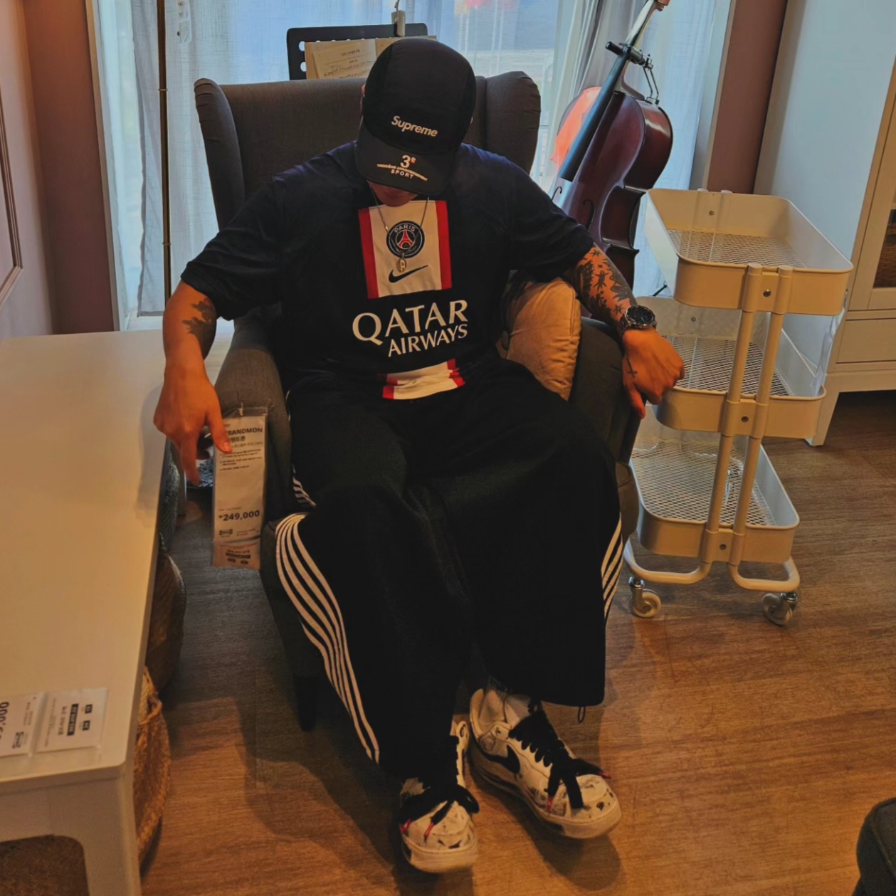 Supreme Mesh Side Panel Camp Cap Black - 24SS, Nike x Peaceminusone Air Force 1 Low Para-Noise 2.0 착용 스타일
