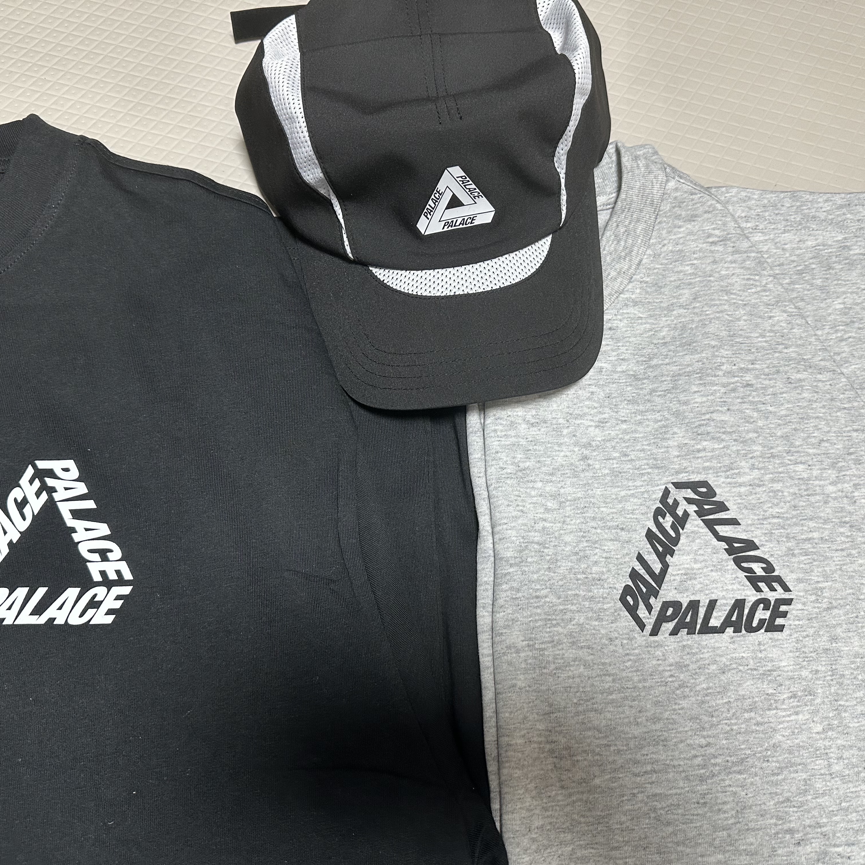 Palace P3 Long Sleeve Black - 24FW, Palace P3 Long Sleeve Grey Marl - 24FW 착용 스타일