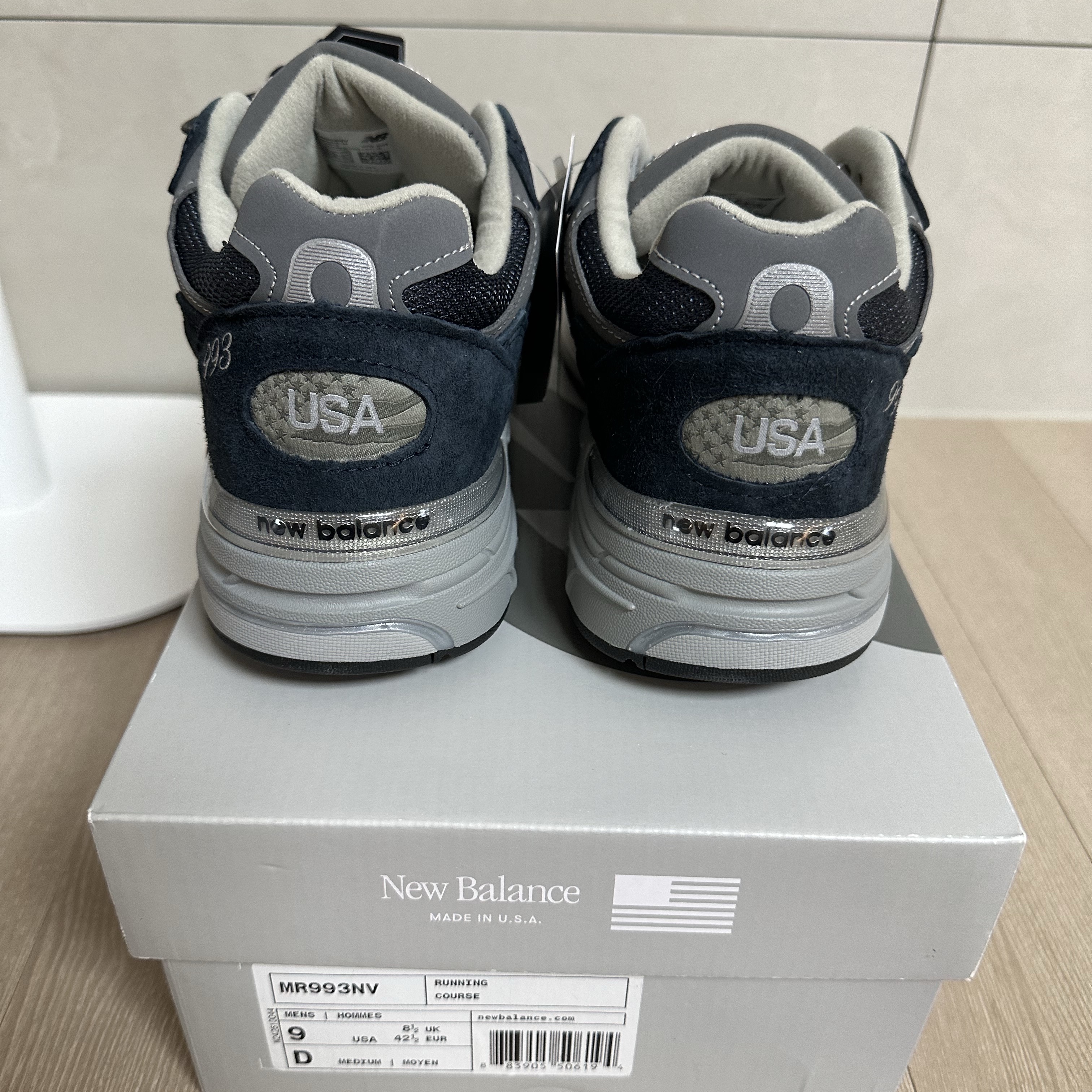 New Balance 993 Made in USA Navy - D Standard 착용 스타일