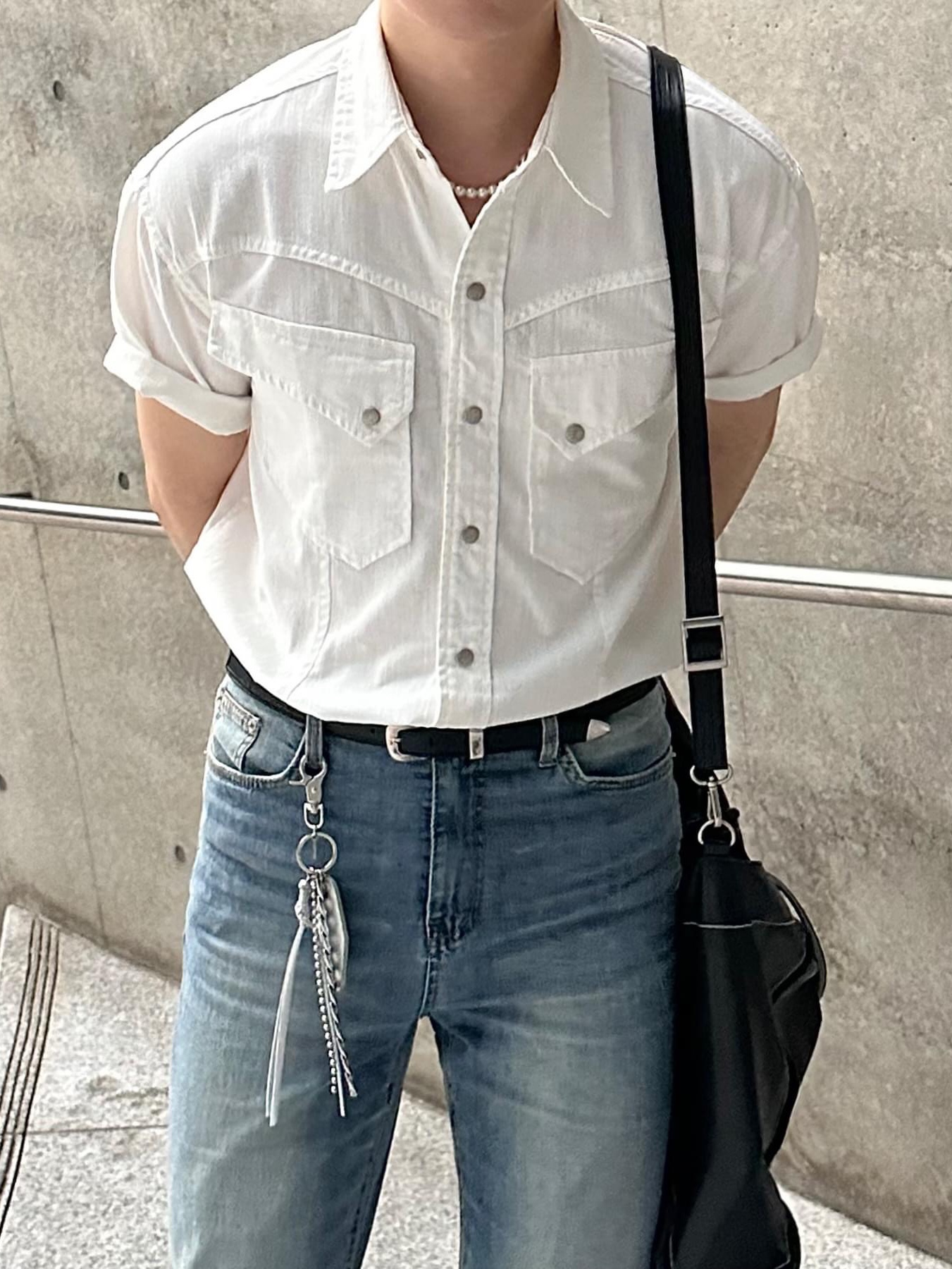 Matin Kim Big Coating Tote Bag Black, Tiffany & Co. Return To Tiffany Heart Tag Toggle Bracelet Silver 착용 스타일 - 9