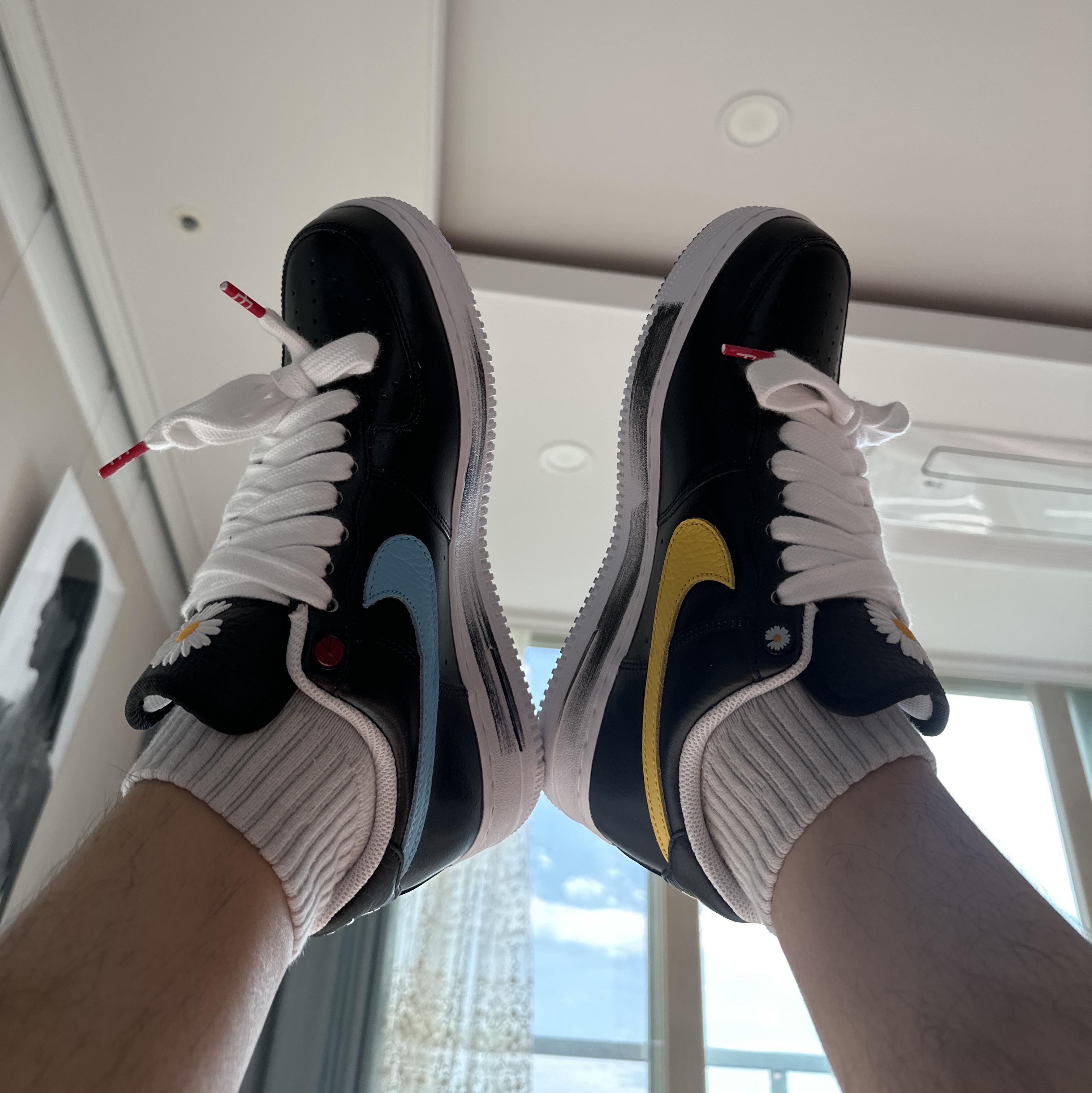 Nike x Peaceminusone Air Force 1 Low Para-Noise 3.0 Black and Multicolor 착용 스타일